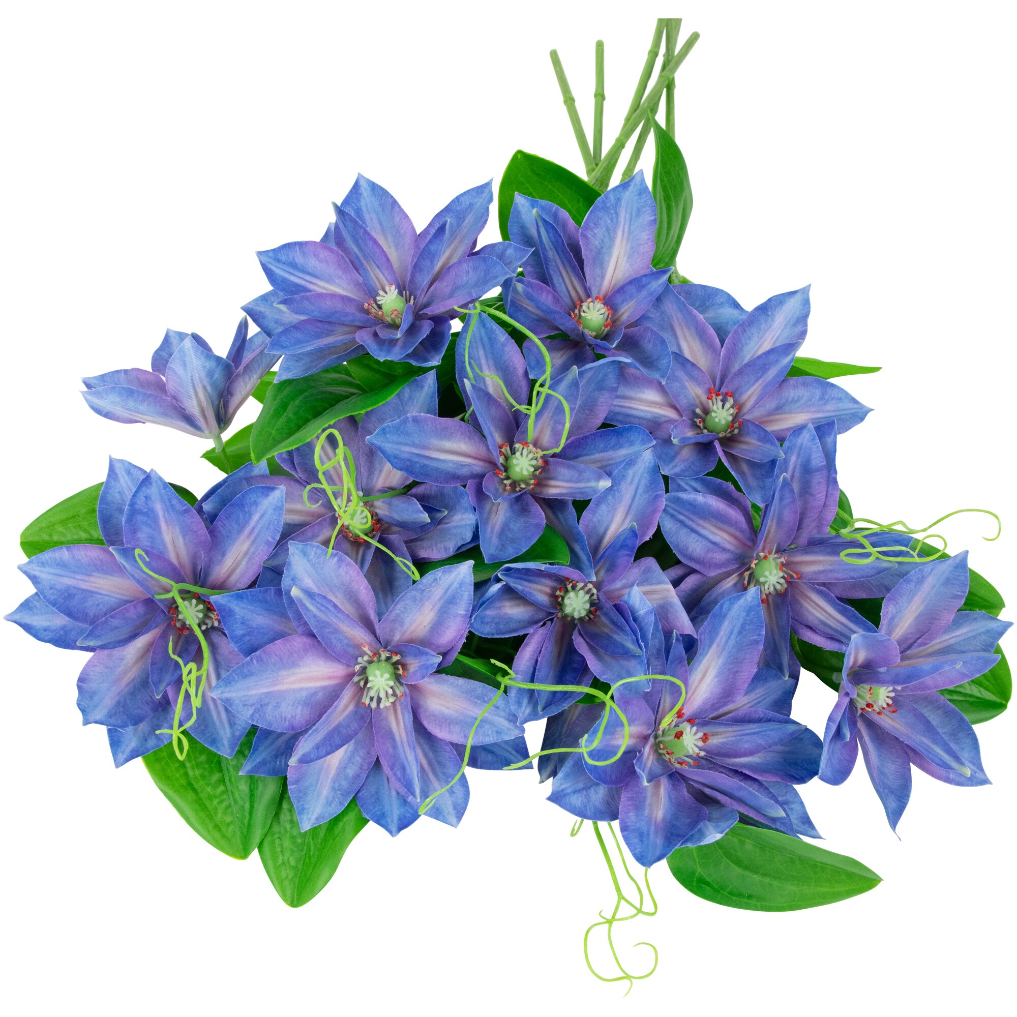 Northlight 25-in Blue Indoor Hanging Mixed Greenery Artificial Flower ...