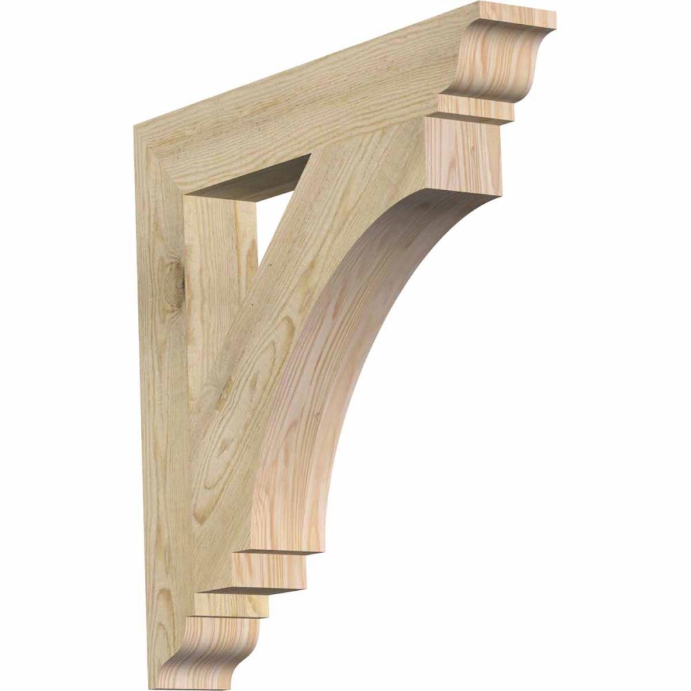 Ekena Millwork BKT04X26X26IMP01RDF Imperial traditional rough sawn 4-in x 26-in x 26-in Douglas fir Brown Wood Standard bracket