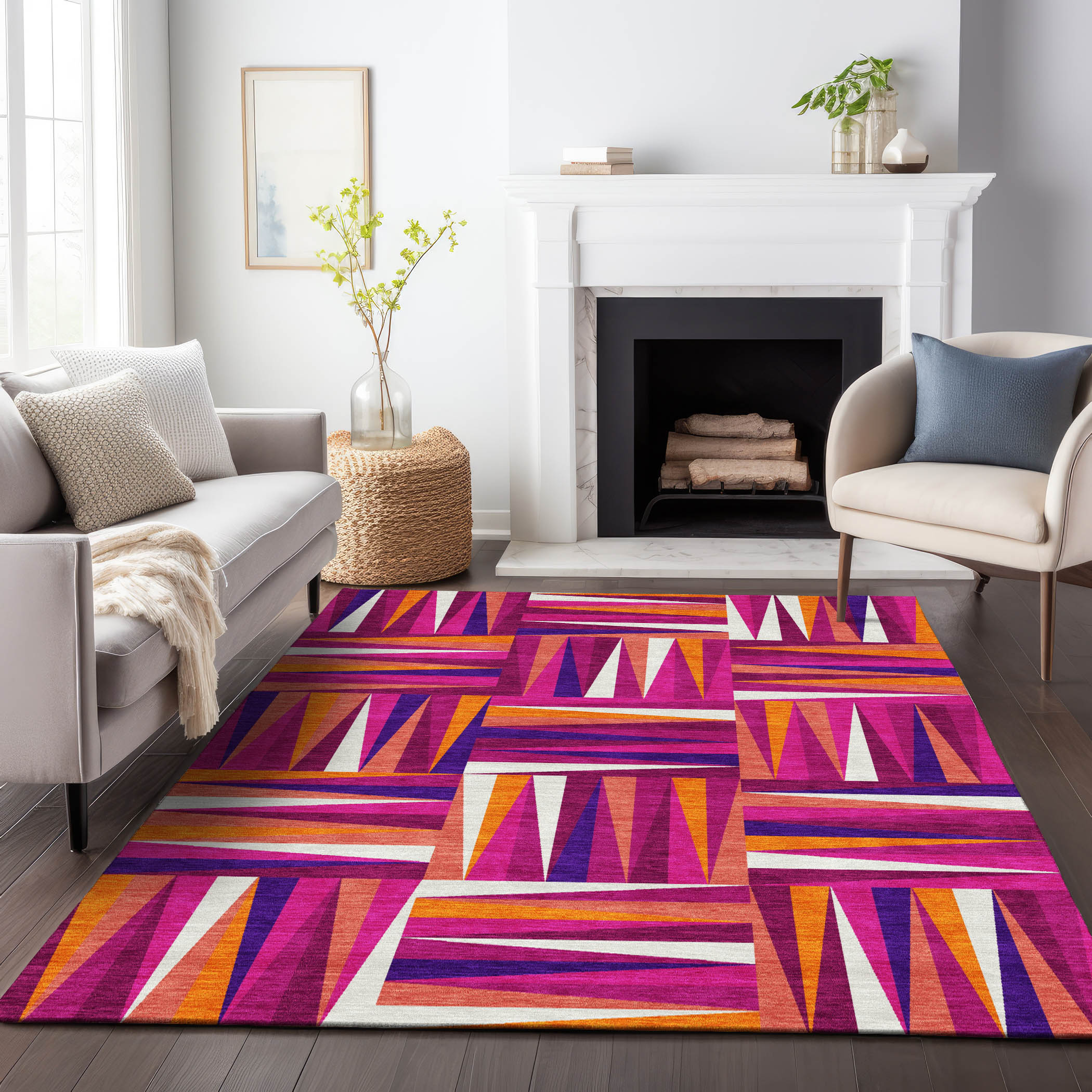 Addison Rugs ACN1012GA30X46 Chantille ACN1012GA 2 x 3 (ft) Polyester Garnet Rectangular Indoor/Outdoor Geometric Machine washable Area rug