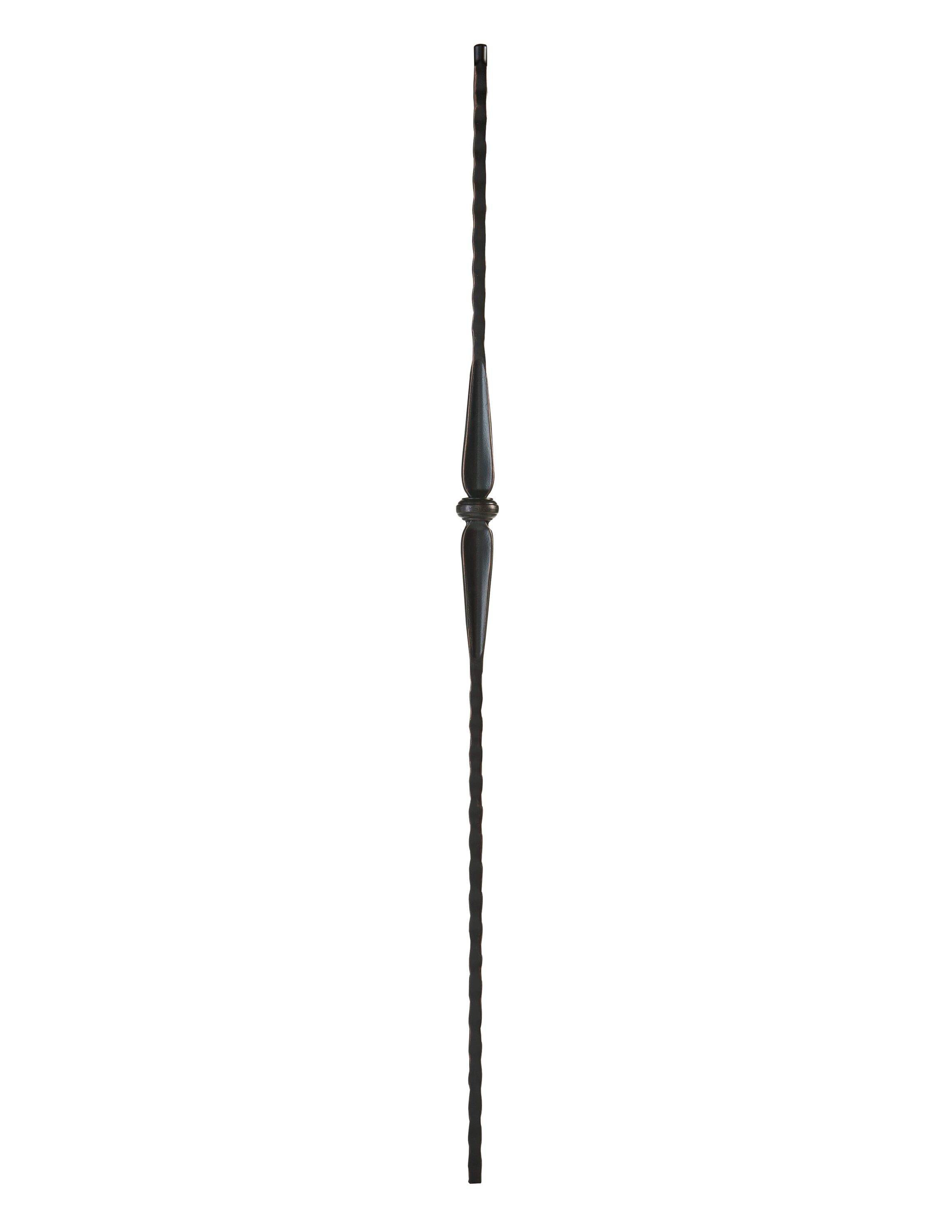 Crown Heritage 4583501RC44 44-in x 1.6875-in Rubbed Copper Wrought Iron Pin Top Single Knuckle Stair Baluster