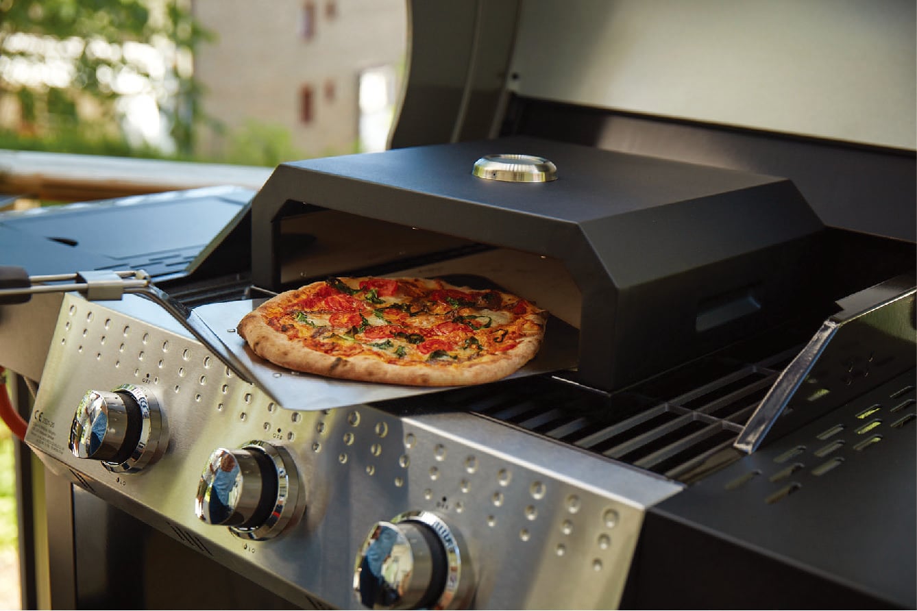 GrillFest Grill-Top Pizza Oven, Black