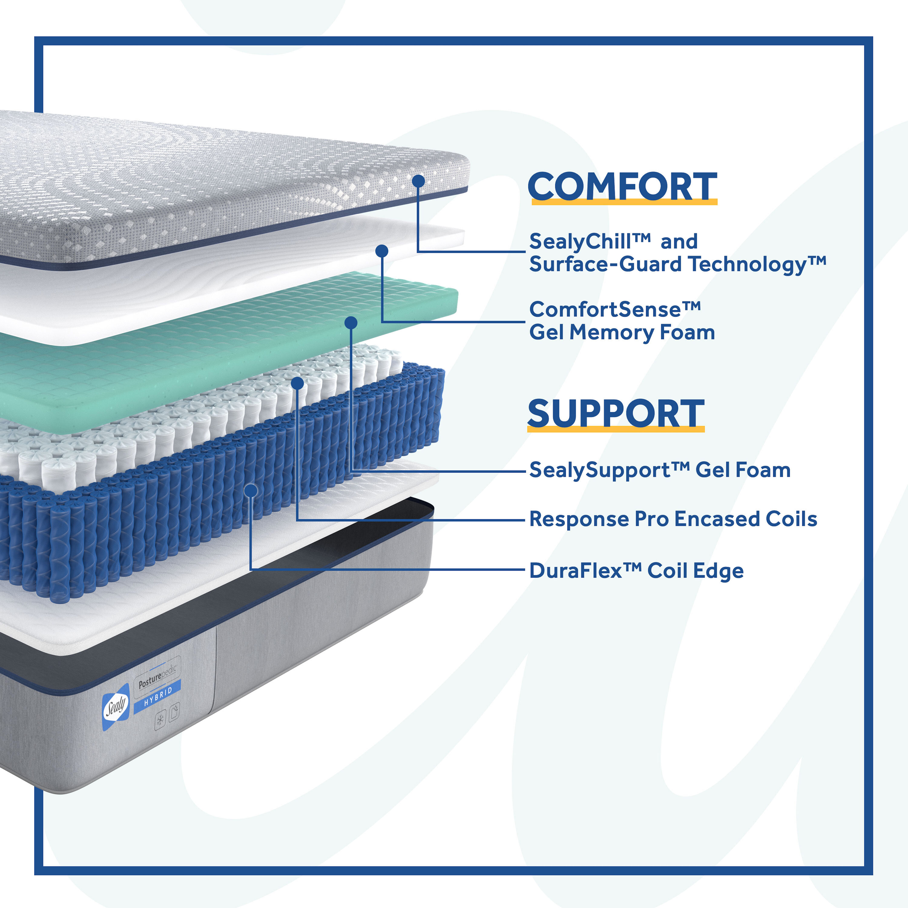 Sealy 13.5-in Soft Twin Hybrid Memory Foam/Coil Blend Mattress In A Box ...