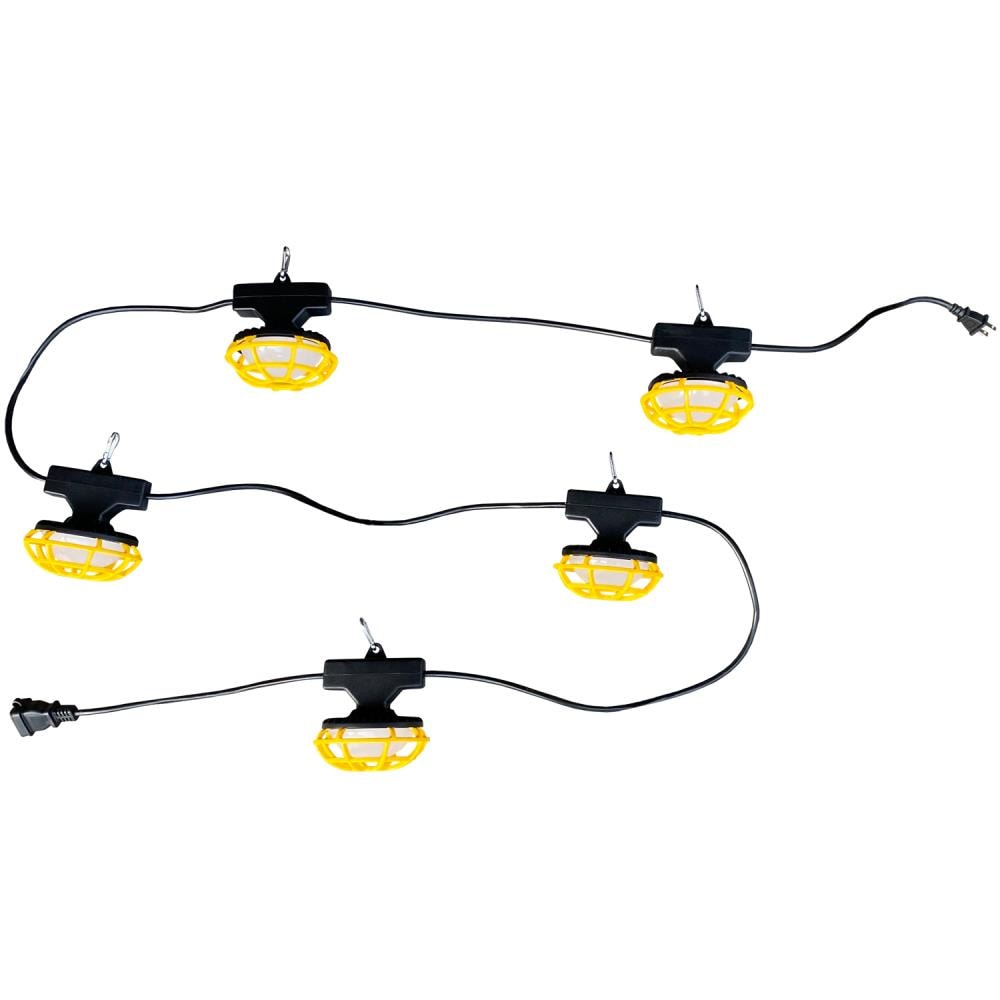 Utilitech RB-ST822US 50-ft Plug-in Black/Yellow Indoor/Outdoor String Light with 5 White -Light LED