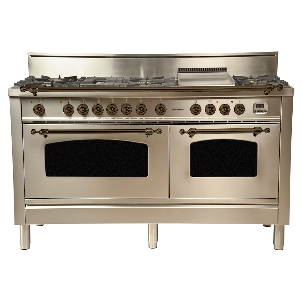 Hallman 60-in 8 Burners 3.55-cu ft / 2.45-cu ft Convection Oven ...