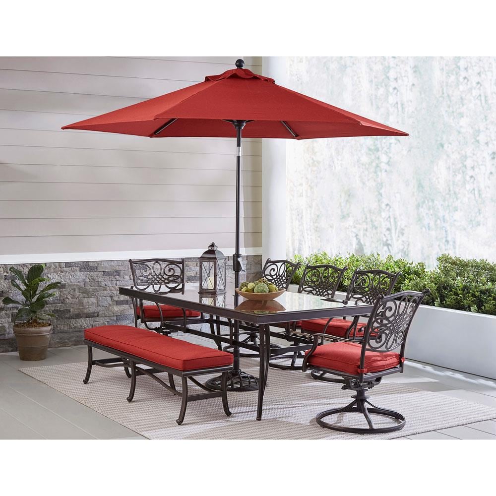 Hanover TRADDN7PCSW5GBN-SU-R Patio-Dining-Sets - View #9