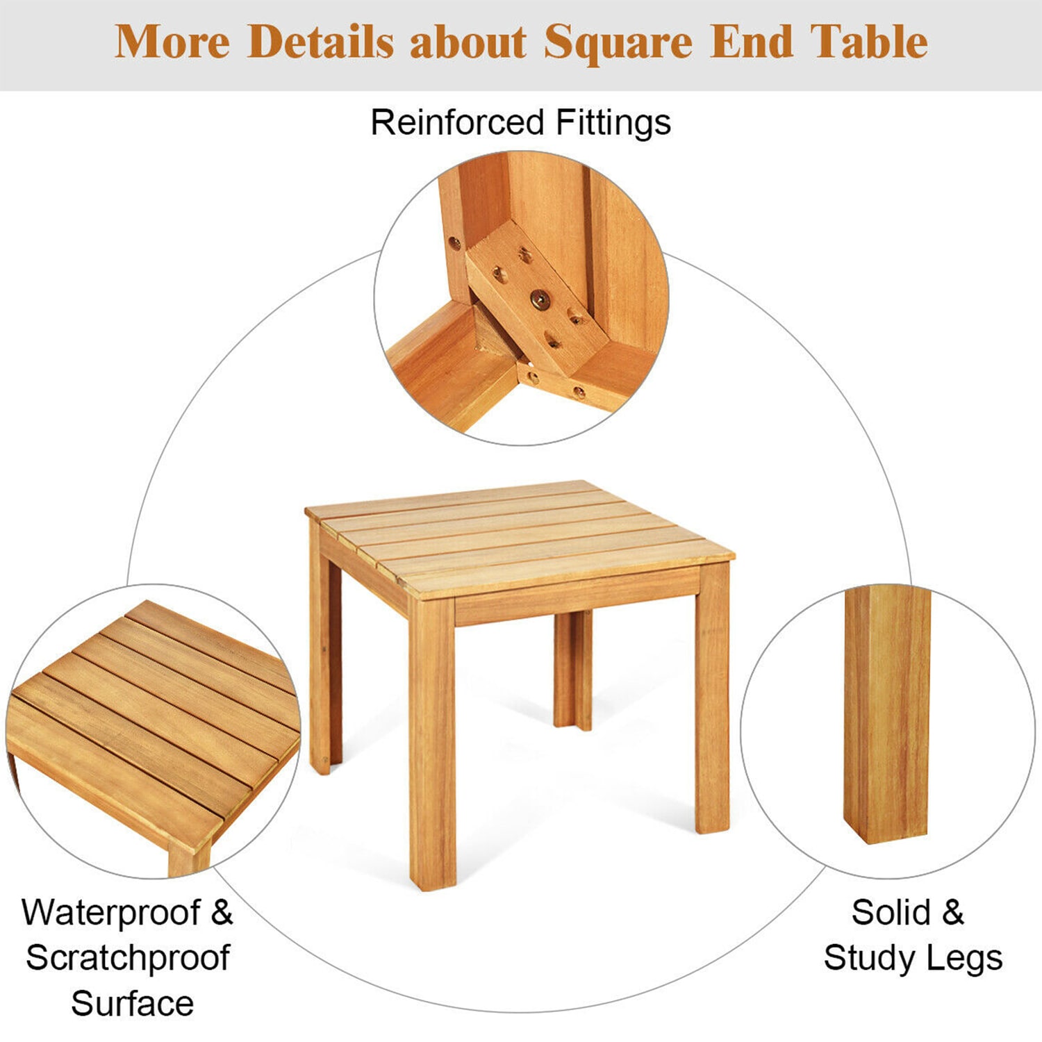 WELLFOR DOJN70304OR Patio-Tables - View #2