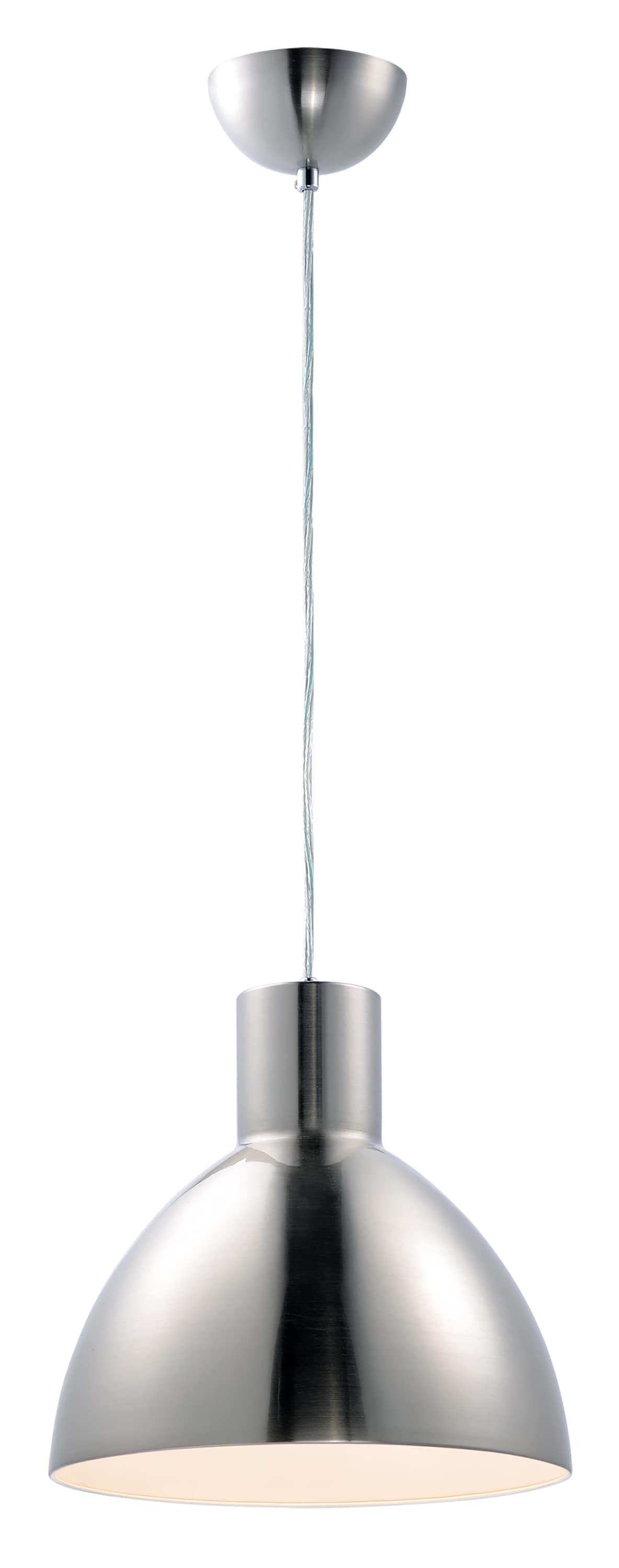 Maxim Lighting 11024SN Cora Satin Nickel Industrial Dome Medium Hanging Pendant light