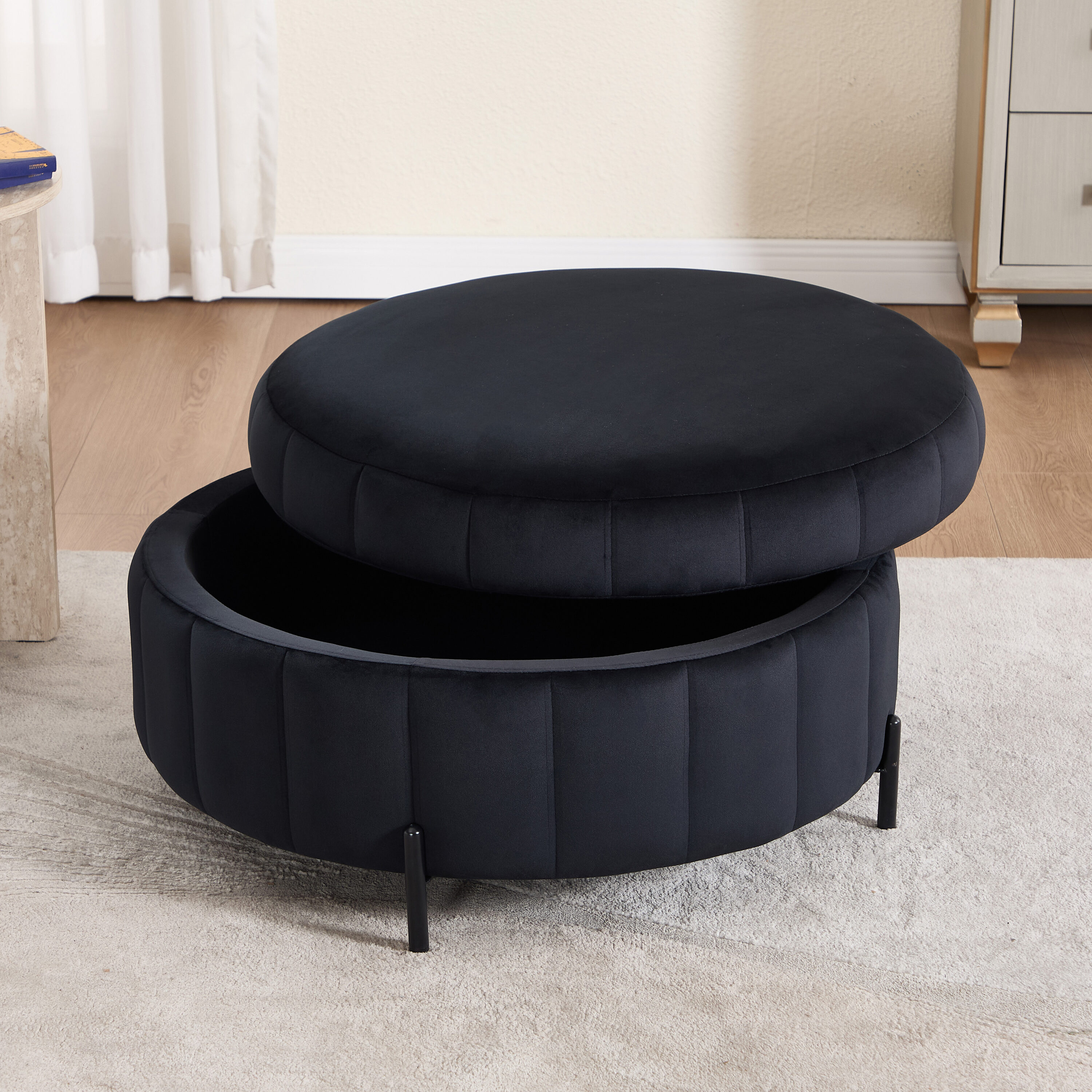 Hrinhom HC-S4118-BLACK Indoor-Ottomans - View #4