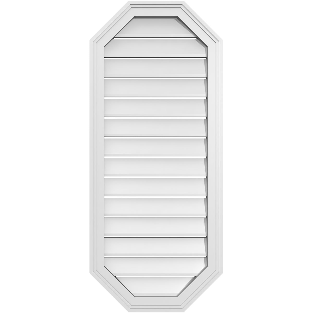 Ekena Millwork GVPOV18X4202SF 18-Inches x 42-Inches Off-white Octagon PVC Gable Louver Vent