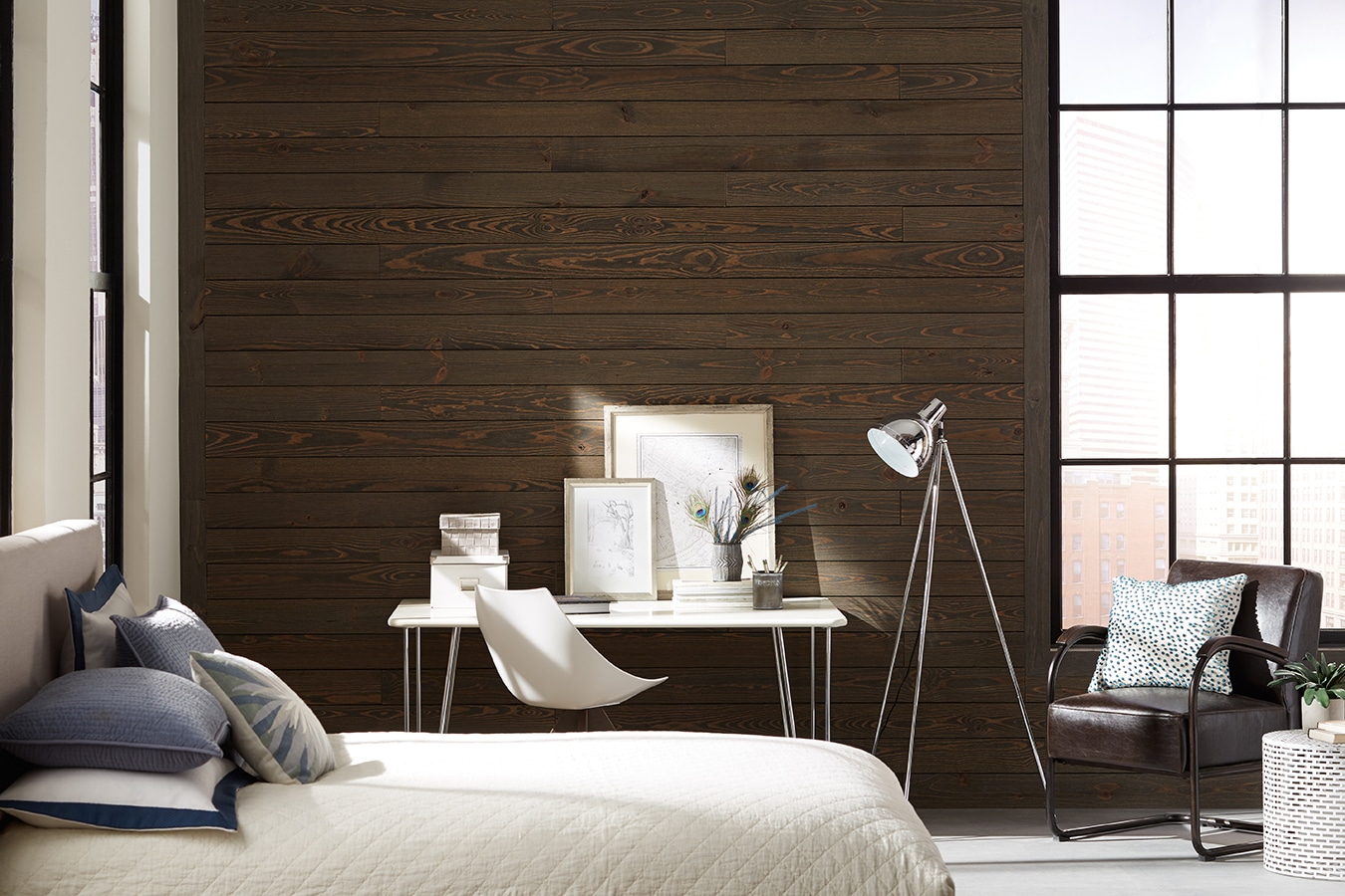 RELIABILT 5.375-in x 8-ft Prefinished Brown Pine Shiplap Wall Plank  (Coverage Area: 3.66-sq ft) in the Wall Planks department at