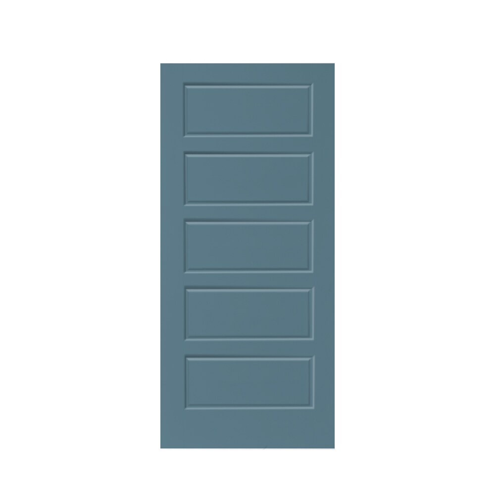 CALHOME PK-5PANEL-RS-30BP 30-in x 80-in Dignity Blue Stained MDF Hollow core Single Barn Door (Hardware Not Included)