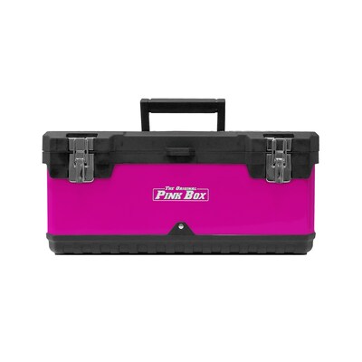 The Original Pink Box 19.7-in Pink Plastic and Metal Lockable Tool Box Lowes.com