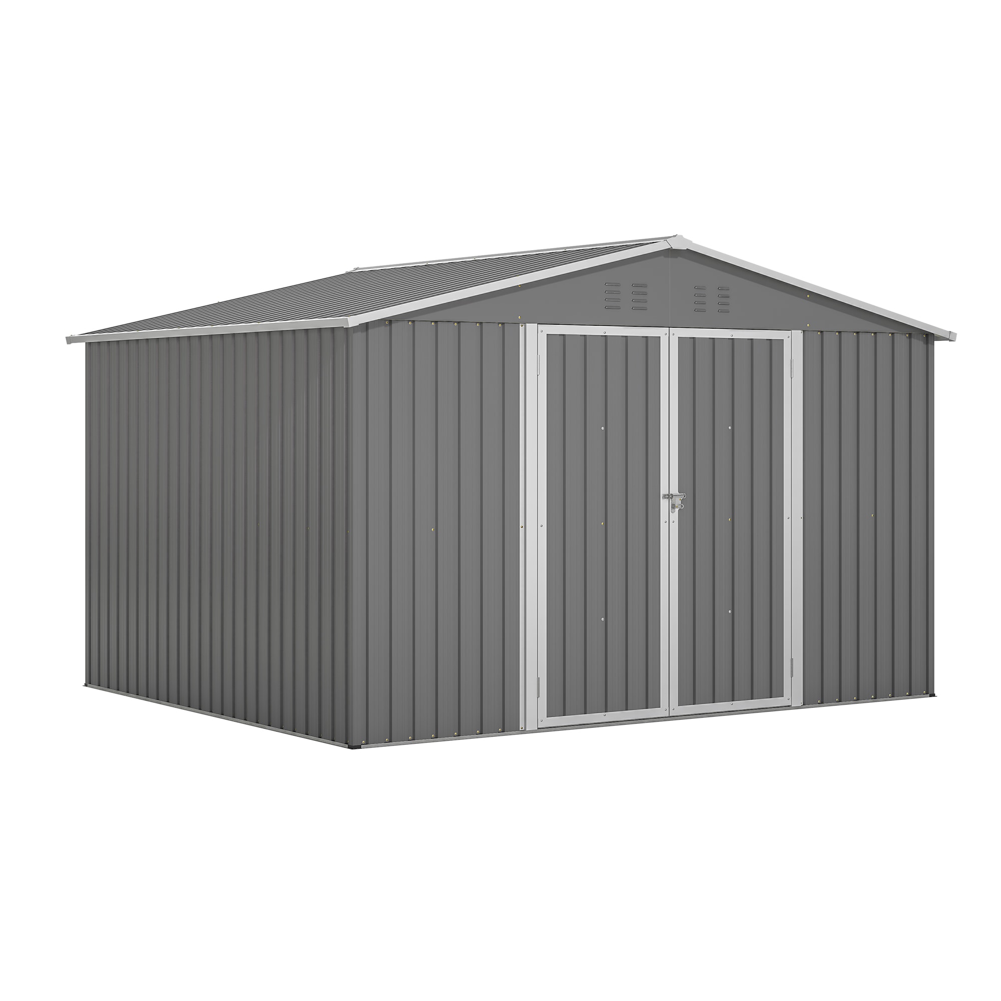 WELLFOR TWSG015-BN 8-Feet x 10-Feet Metal Storage Shed Galvanized steel Storage Shed