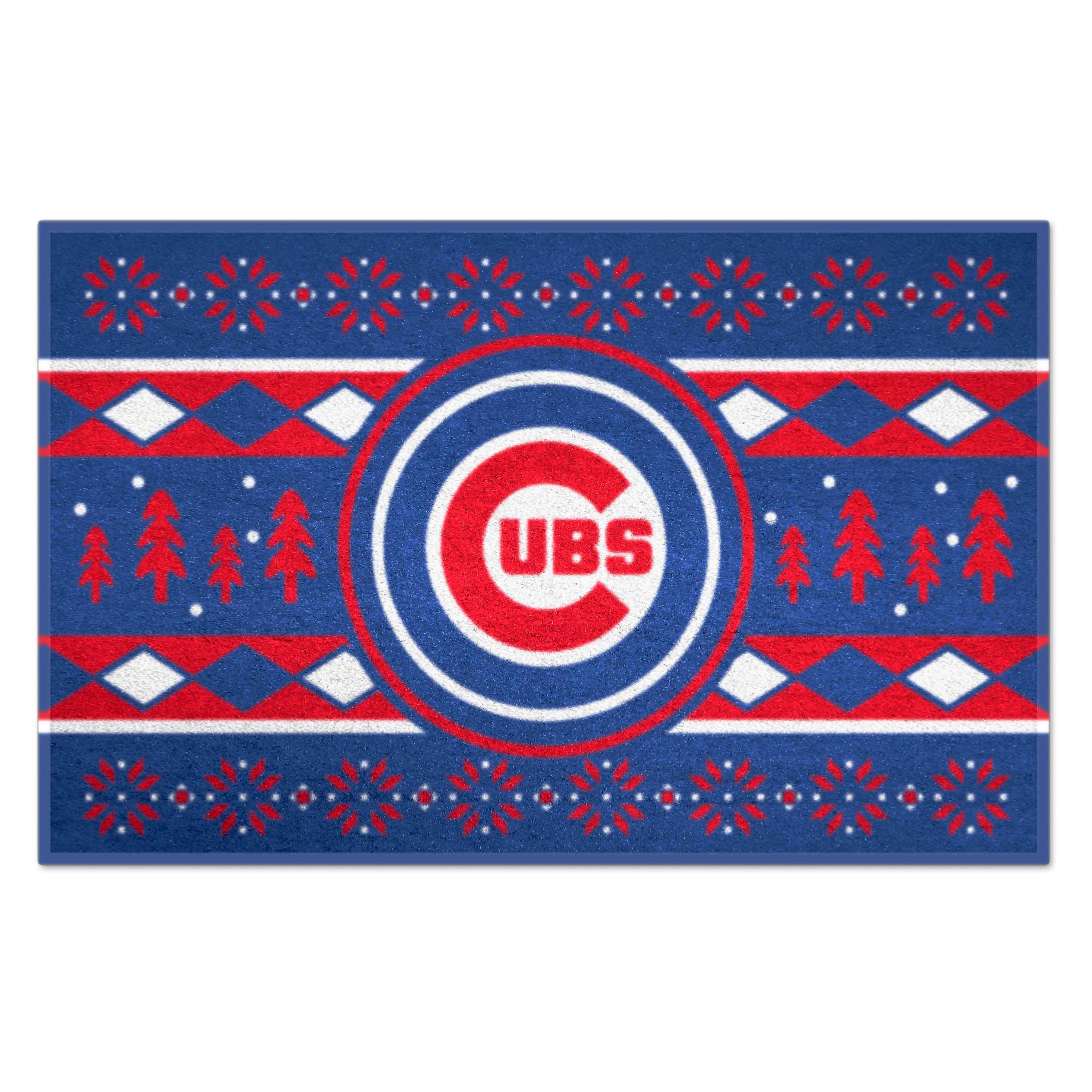 FANMATS 26393 MLB Holiday Sweater Starter Mat 2 x 3 (ft) Tufted Nylon Blue Rectangular Indoor Throw rug