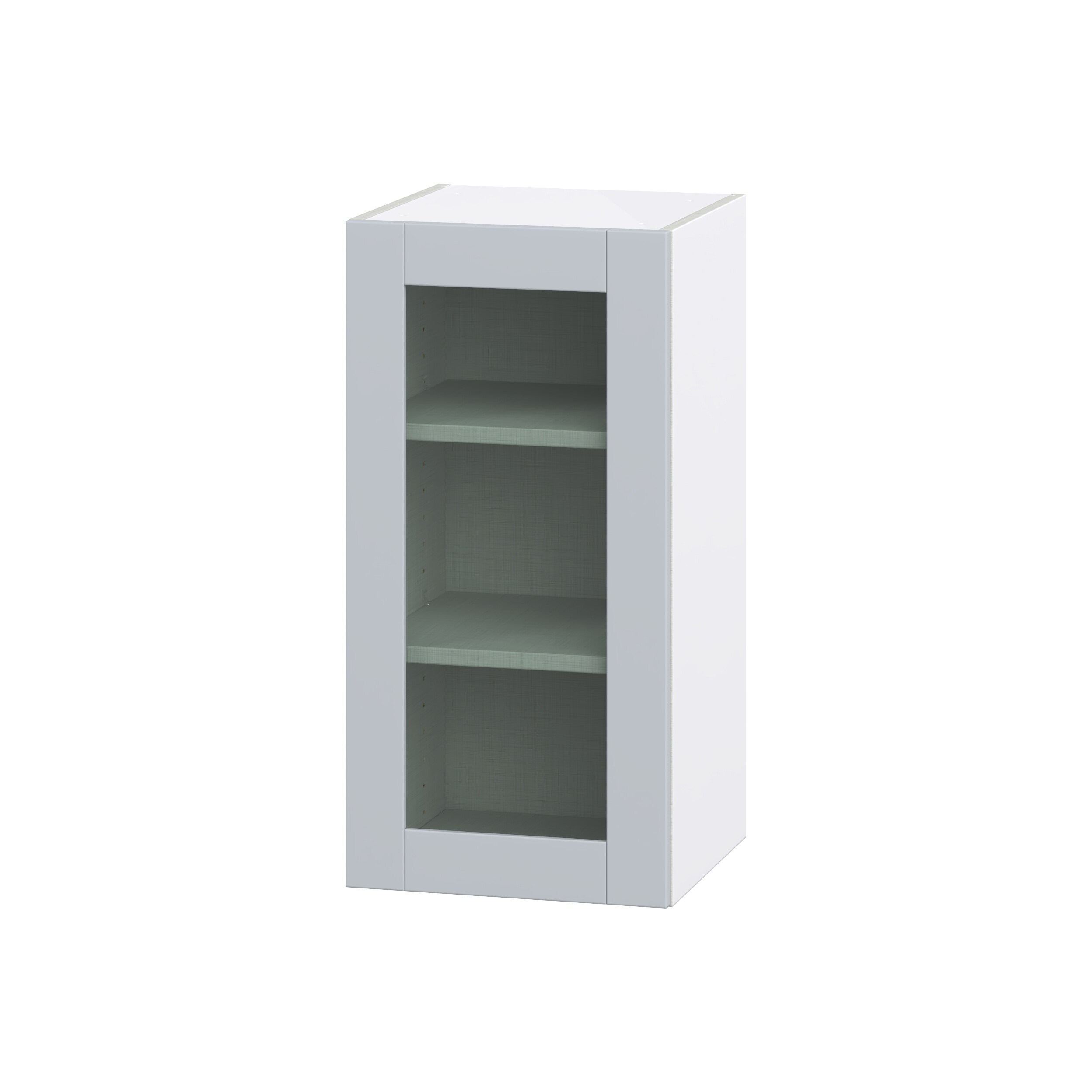 Hugo&Borg DSWG1530(L/R)-CH Charlesberg 15-in W x 30-in H x 14-in D Light Gray Wall Fully assembled Cabinet (Glass Panel Glass)