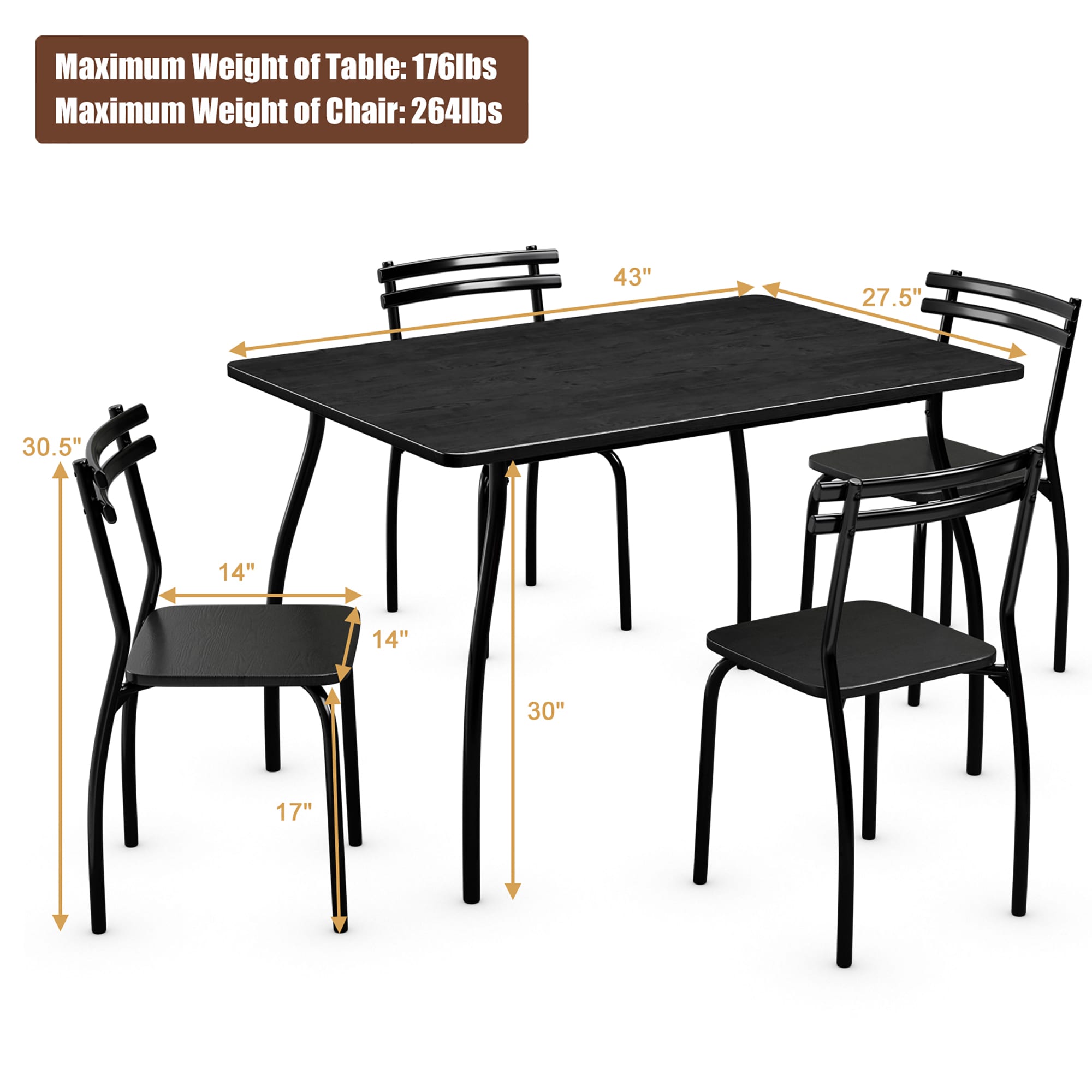 Costway HW61393 Dining-Sets - View #2