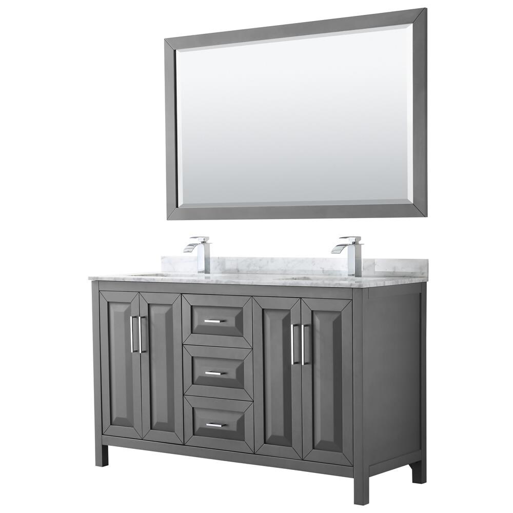 Wyndham Collection Daria 60-in Dark Gray Undermount Double Sink ...