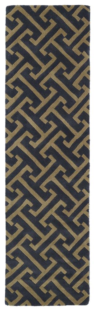 Kaleen REV04-38-238 Revolution 2 x 8 Wool Charcoal Geometric Runner