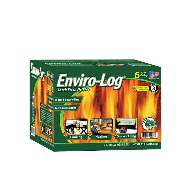 Enviro Log 4 3 Lb Fire 6 Pack In, Lyons Steel Propane Fire Pit Table Inserts