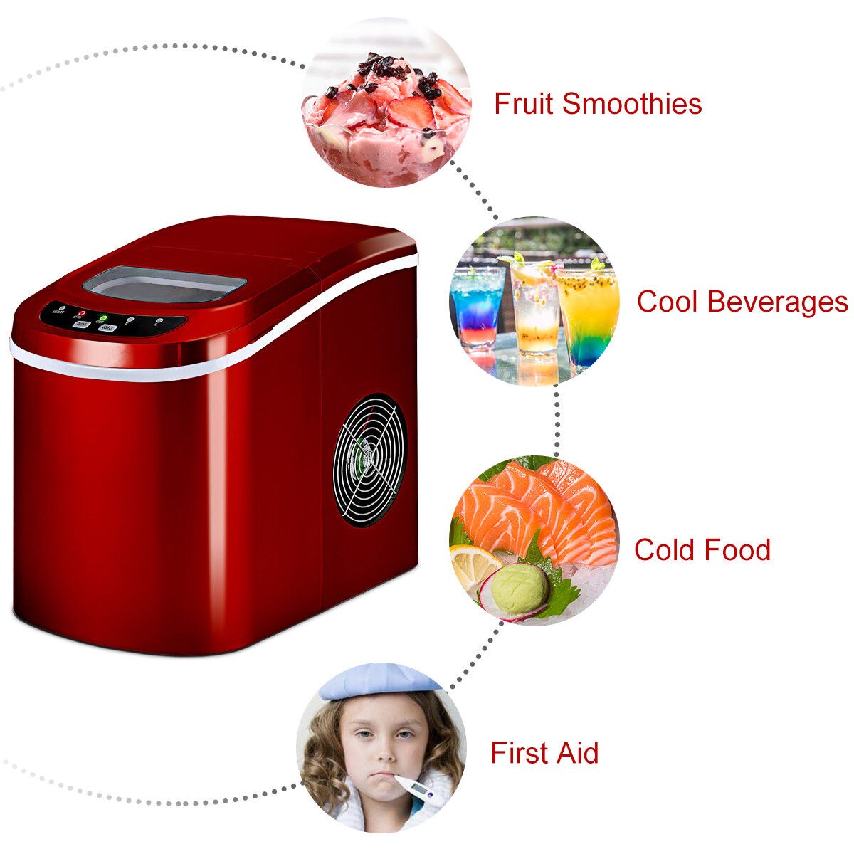 VEVOR Countertop Ice Maker, Self-Cleaning Portable Ice Maker with Ice Scoop  and Basket, Ice Machine with 2 Sizes Bullet Ice - AliExpress