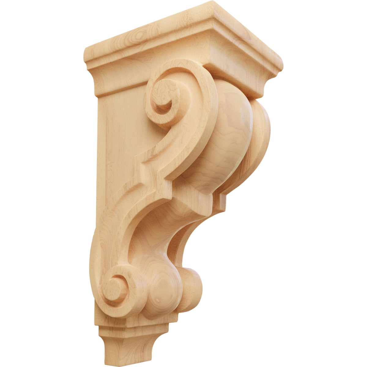 Ekena Millwork CORW05X05X10TRRO 4.5-in x 5.0-in x 10-in Unfinished Red oak Wood Paintable/Stainable Corbel