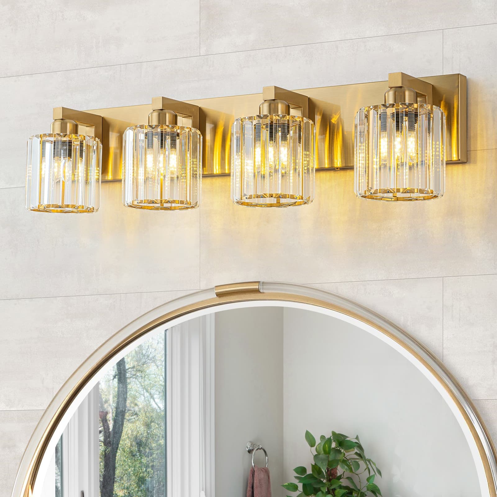 Kofara 27.5-in Gold Modern/contemporary Bathroom Vanity light with Crystal