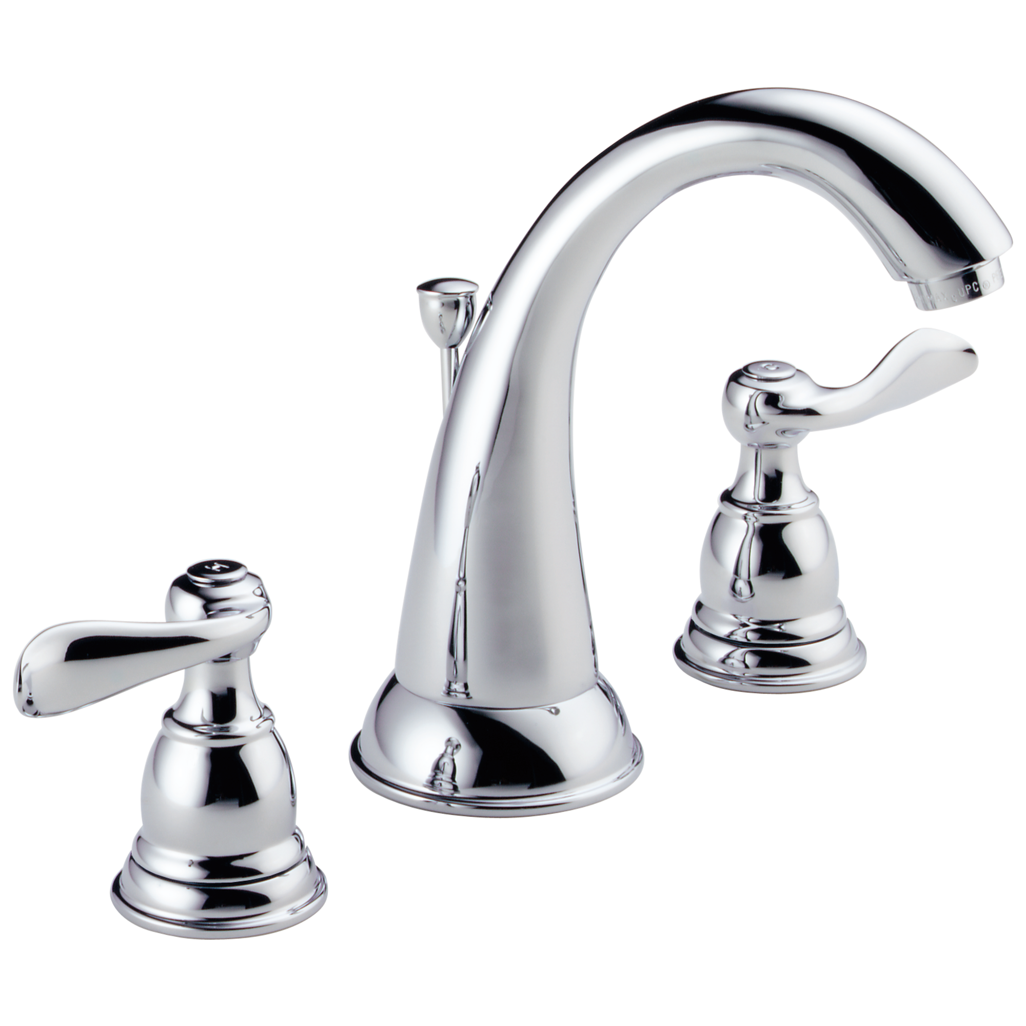 Delta B3596LF Windemere Chrome Widespread 2-handle WaterSense Mid-arc Residential Handle Bathroom Sink Faucet with Drain