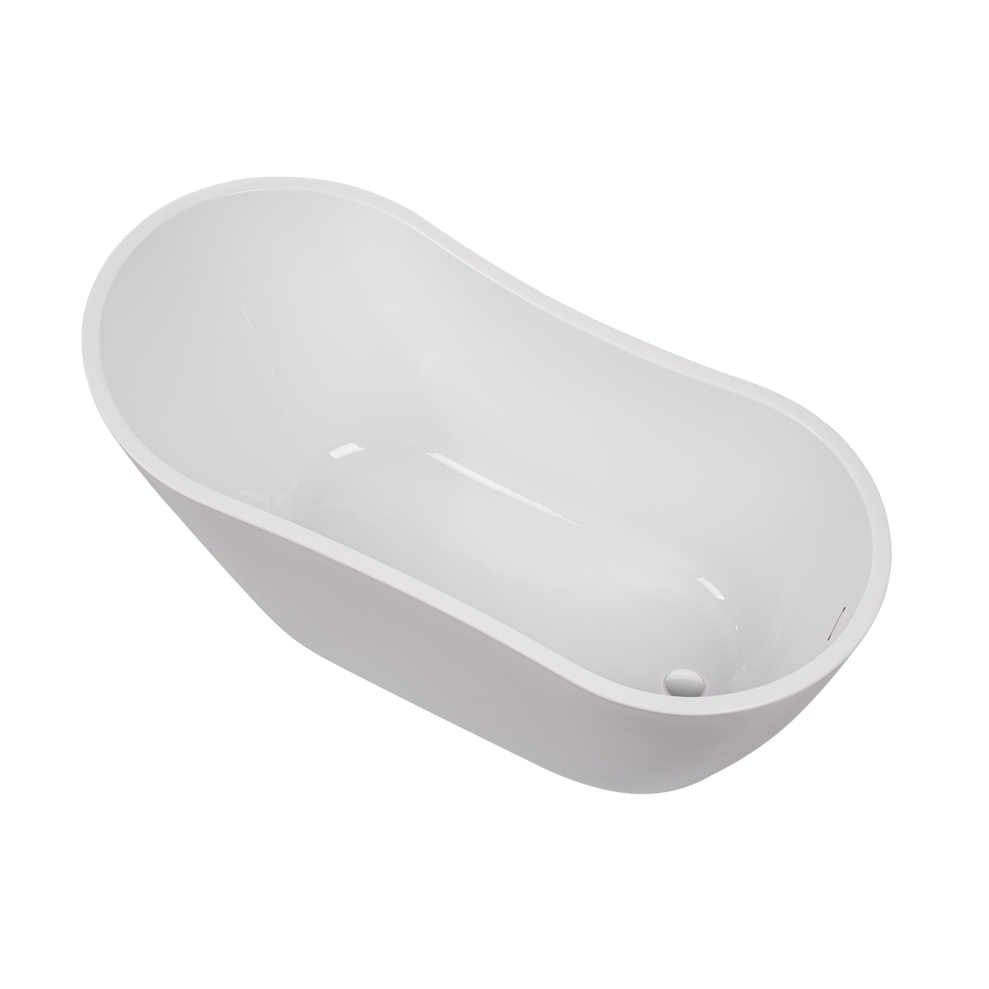 Maya 55" White Acrylic Freestanding Soaking Bathtub