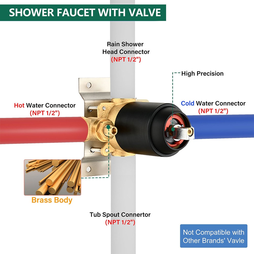 EQLOO A3518-MB Fixed-Showerhead - View #6