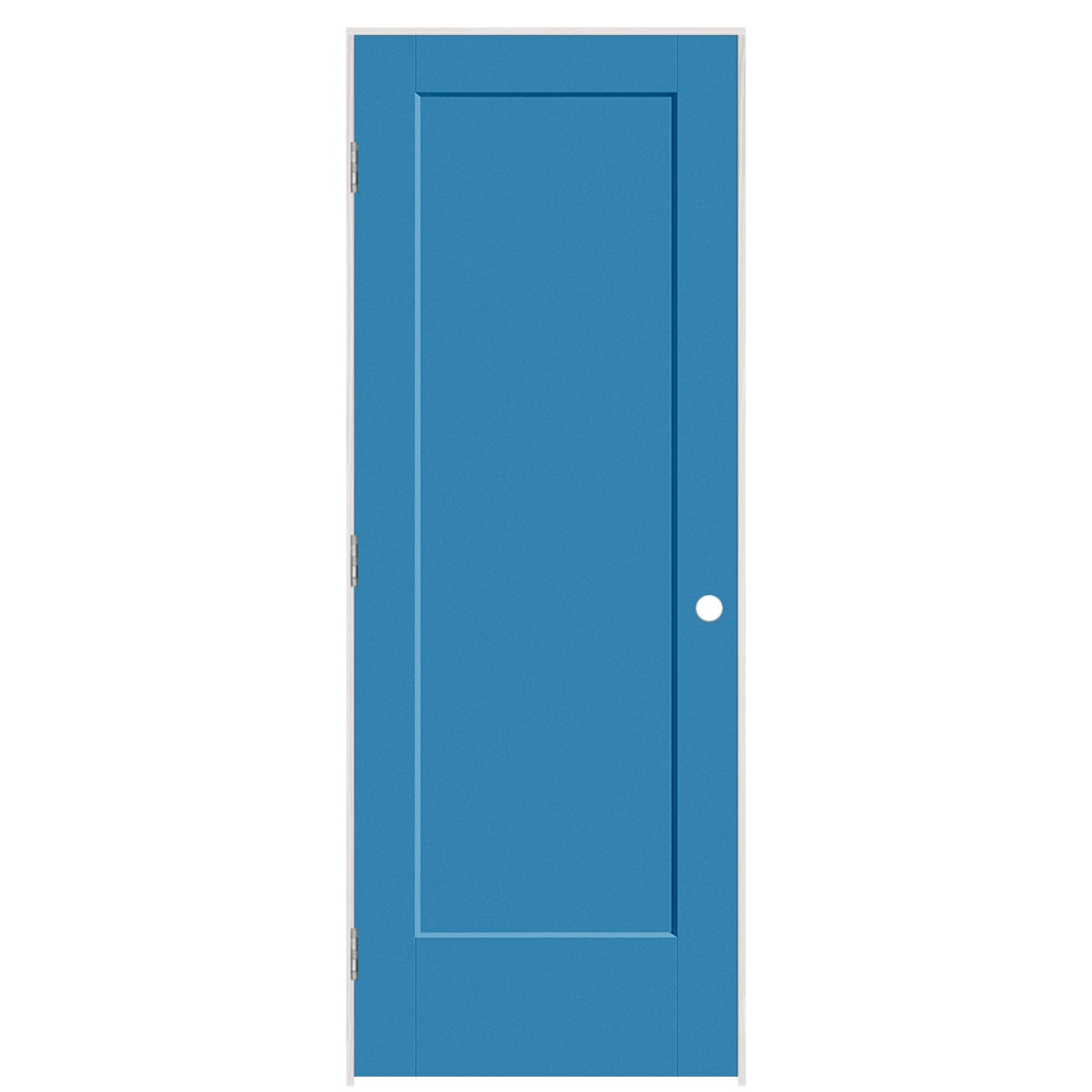 Masonite 895887 30-in x 80-in Blue Heron Solid core 1-panel square Right hand Smooth Prefinished Molded composite Flat Jamb Single Prehung Interior Door