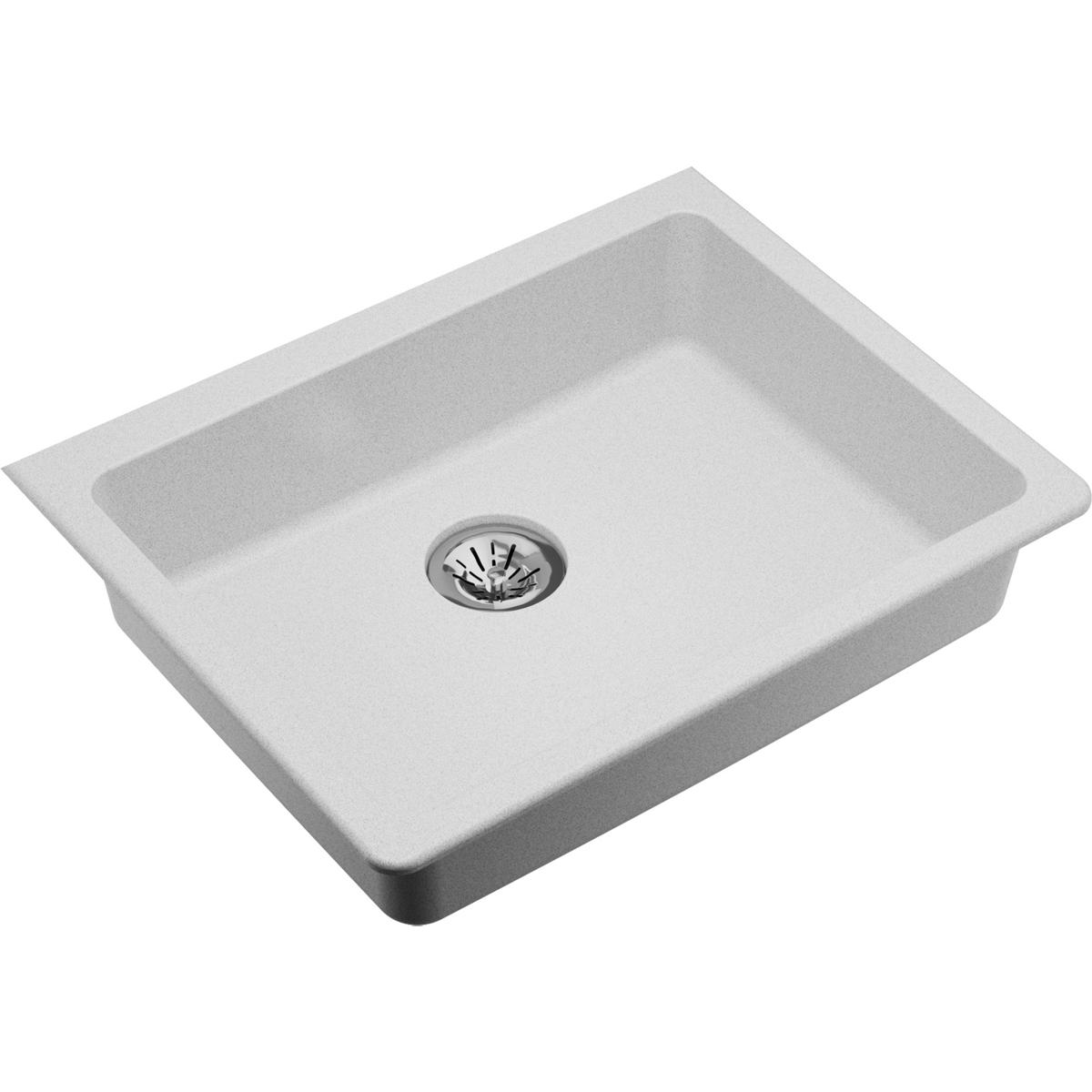 Elkay ELGUAD2519PDWH0 Quartz Undermount 25-Inches x 18.50-Inches Quartz Single bowl Kitchen Sink