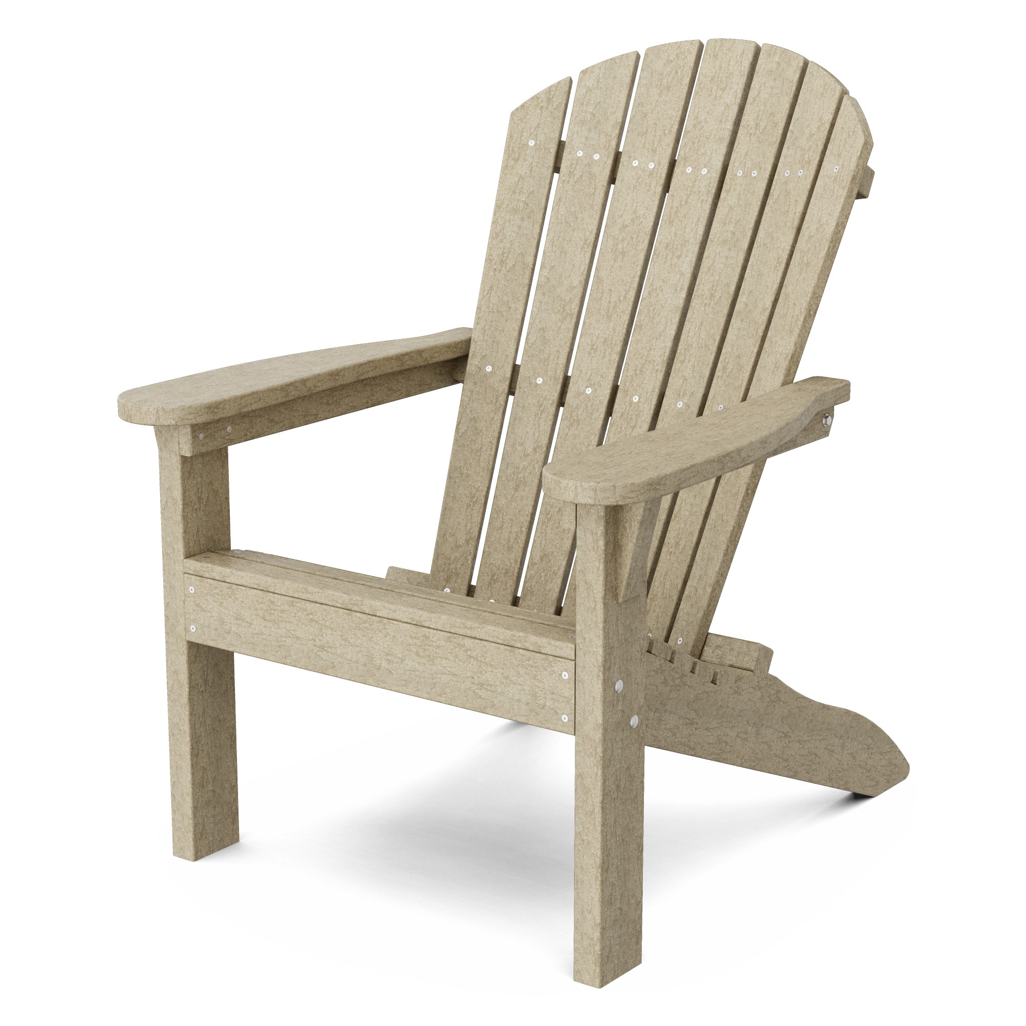 Wildridge LCC-110-WW Heritage Sunset Weathered Wood HDPE Frame Stationary Adirondack Chair with Slat Seat