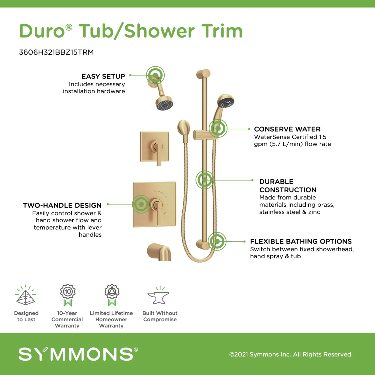 Symmons 3606H321BBZ15TRM Tub-Shower-Faucets - View #3