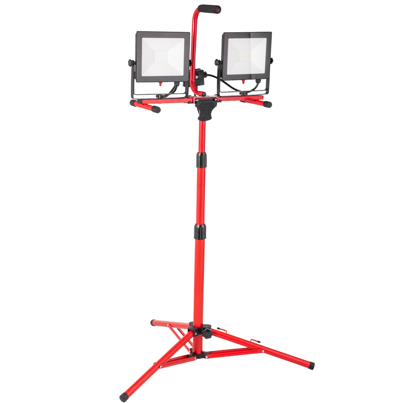 GIVIMO LED Work Light with Tripod Stand 20000-Lumen Dual-Head Adjustable Height 27.6-in to 68.1-in IP65 Waterproof 5000K Daylight for Construction Job Site