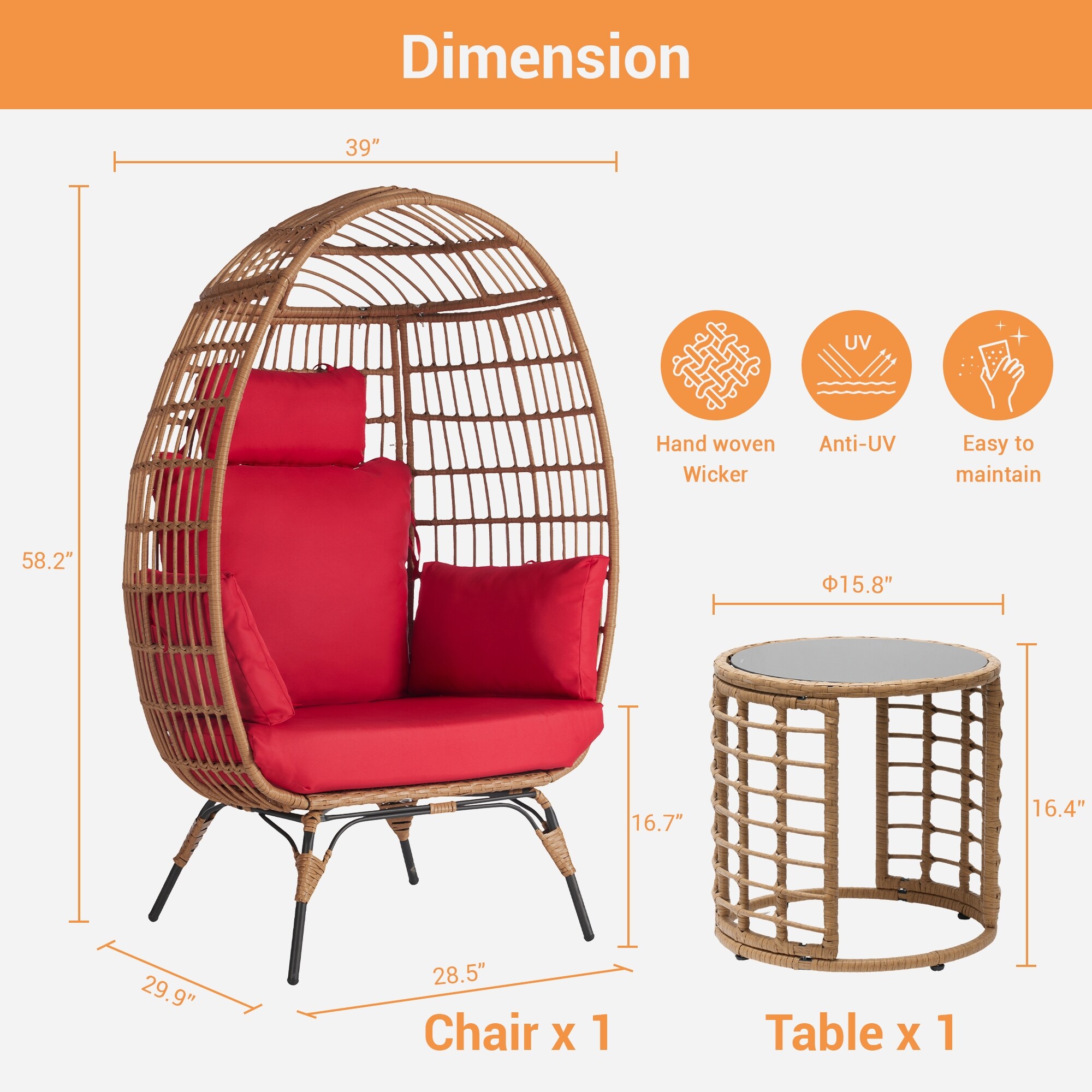 SANSTAR L-RJDC57D-BB Patio-Conversation-Sets - View #2