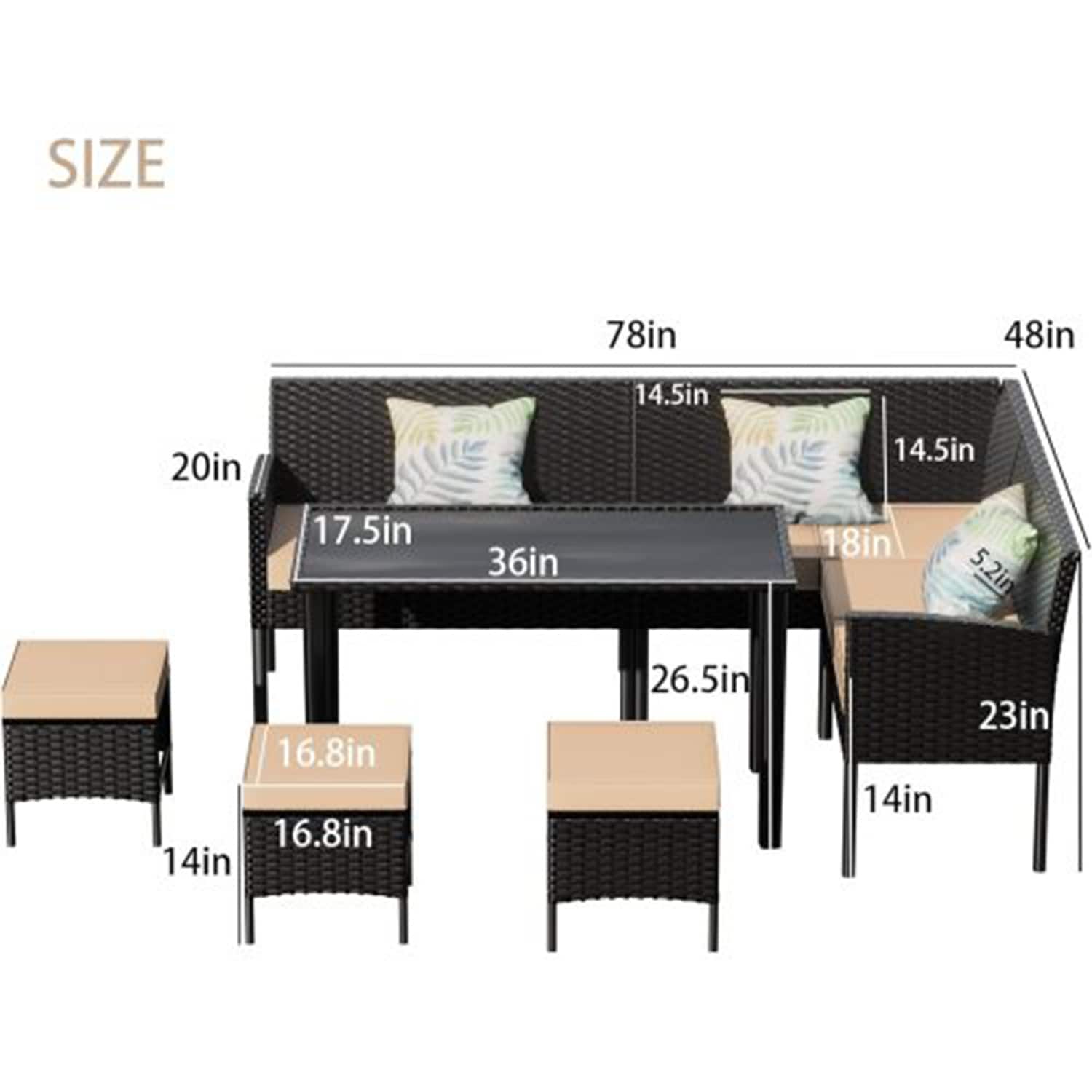 Dimakai DK-US-78AAA Patio-Conversation-Sets - View #7