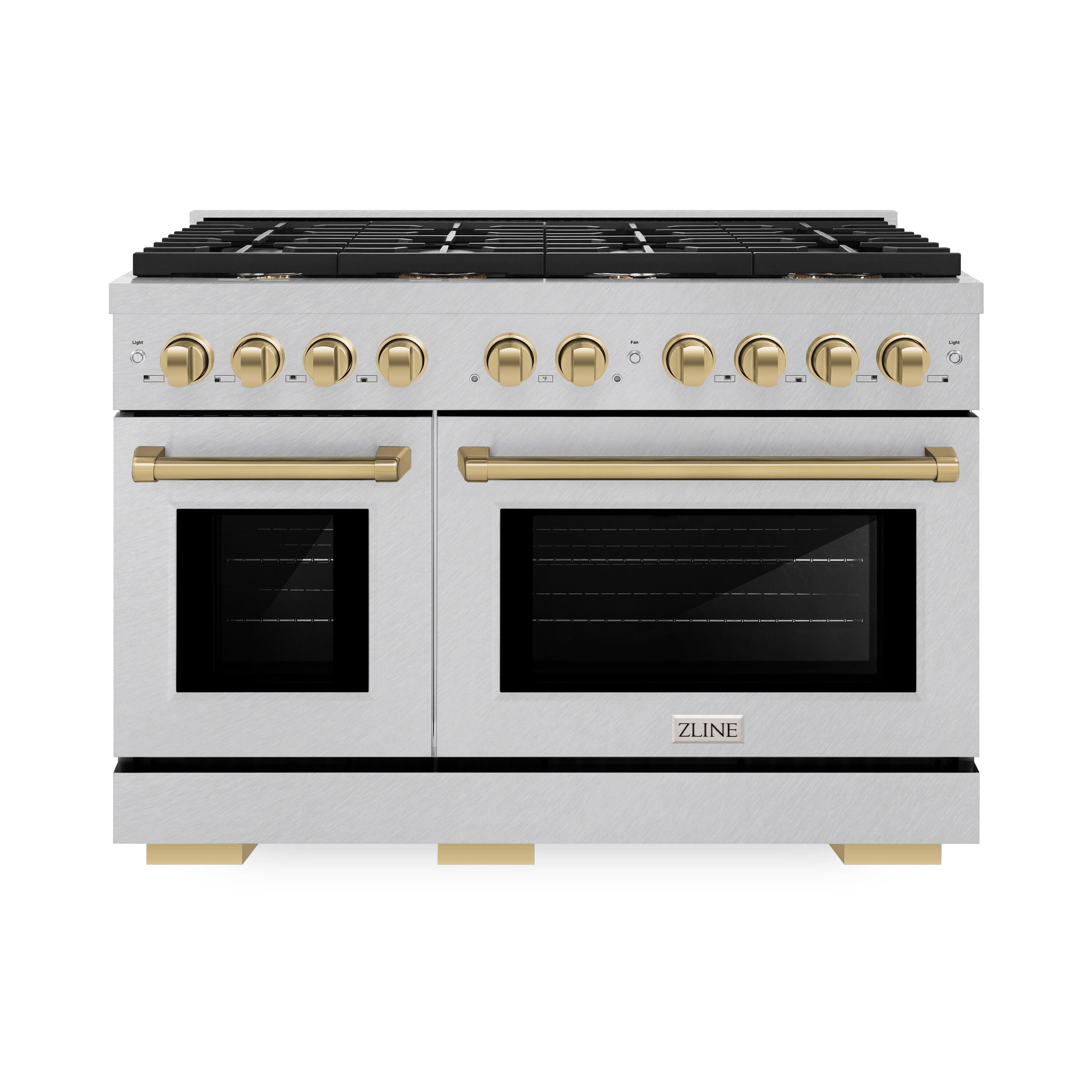 ZLINE KITCHEN & BATH SDRSZ-48-CB Paramount 48-in Standard 4.2-cu ft / 2.5-cu ft Convection Oven Freestanding Double Oven Dual Fuel Range ( Stainless Steel, Champagne Bronze Accents )