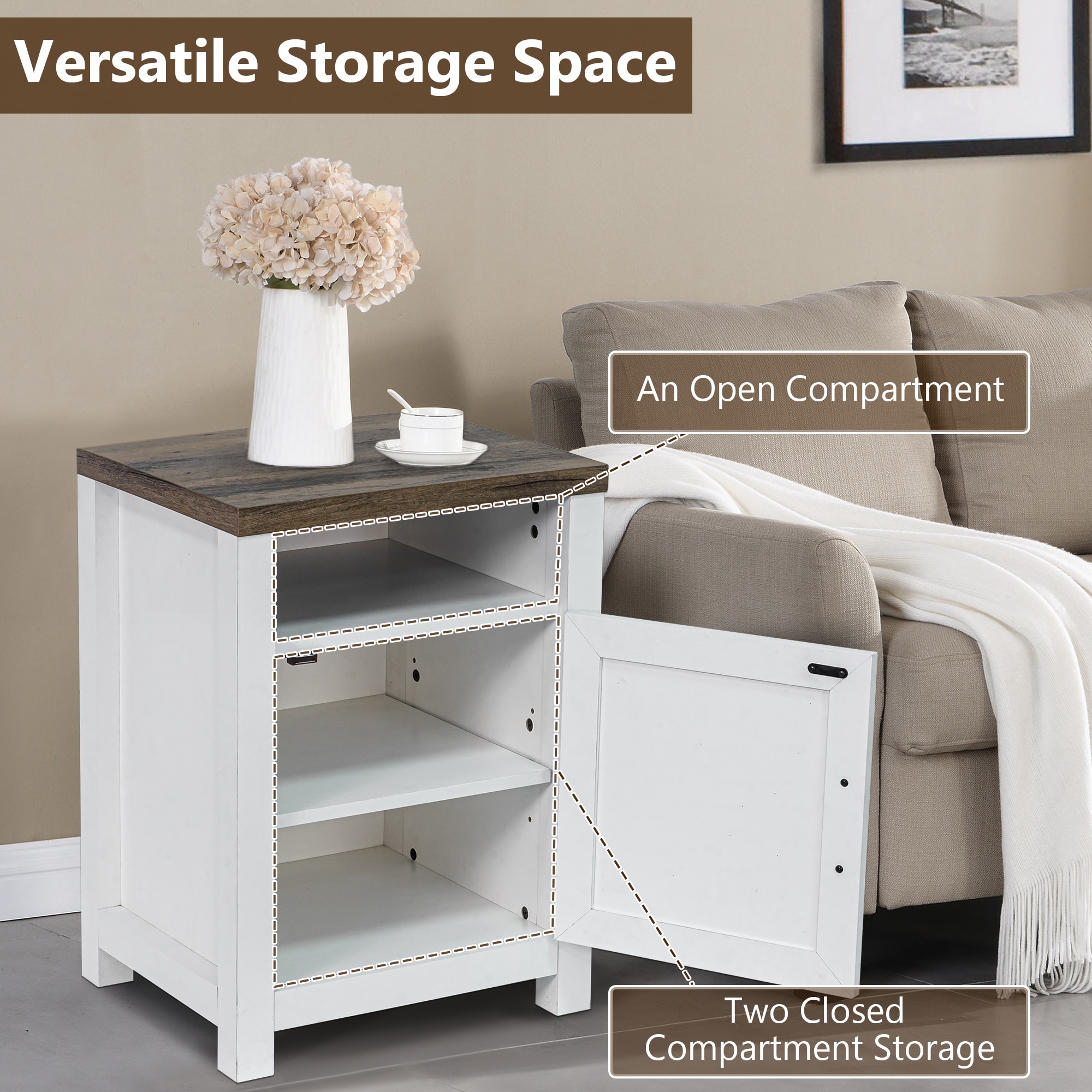IHOMEadore BBJ11017-18-WHTDOK nightstands - View #7