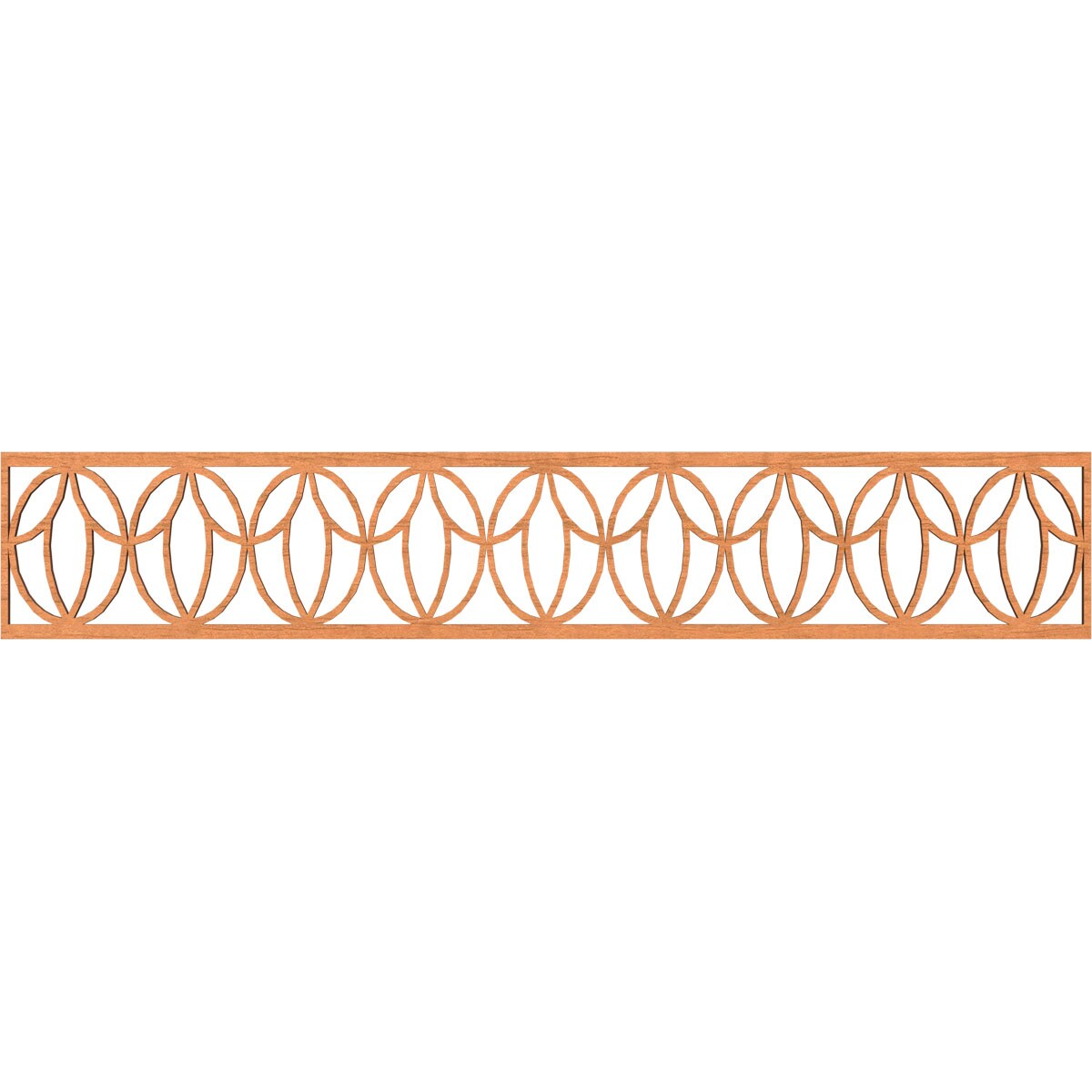Ekena Millwork MLDA08X46SHOCH Shoshoni Fretwork Flat Trim 8-in x 3.89-ft Cherry Brown Unfinished 2156380 Pierced Wall Panel Moulding