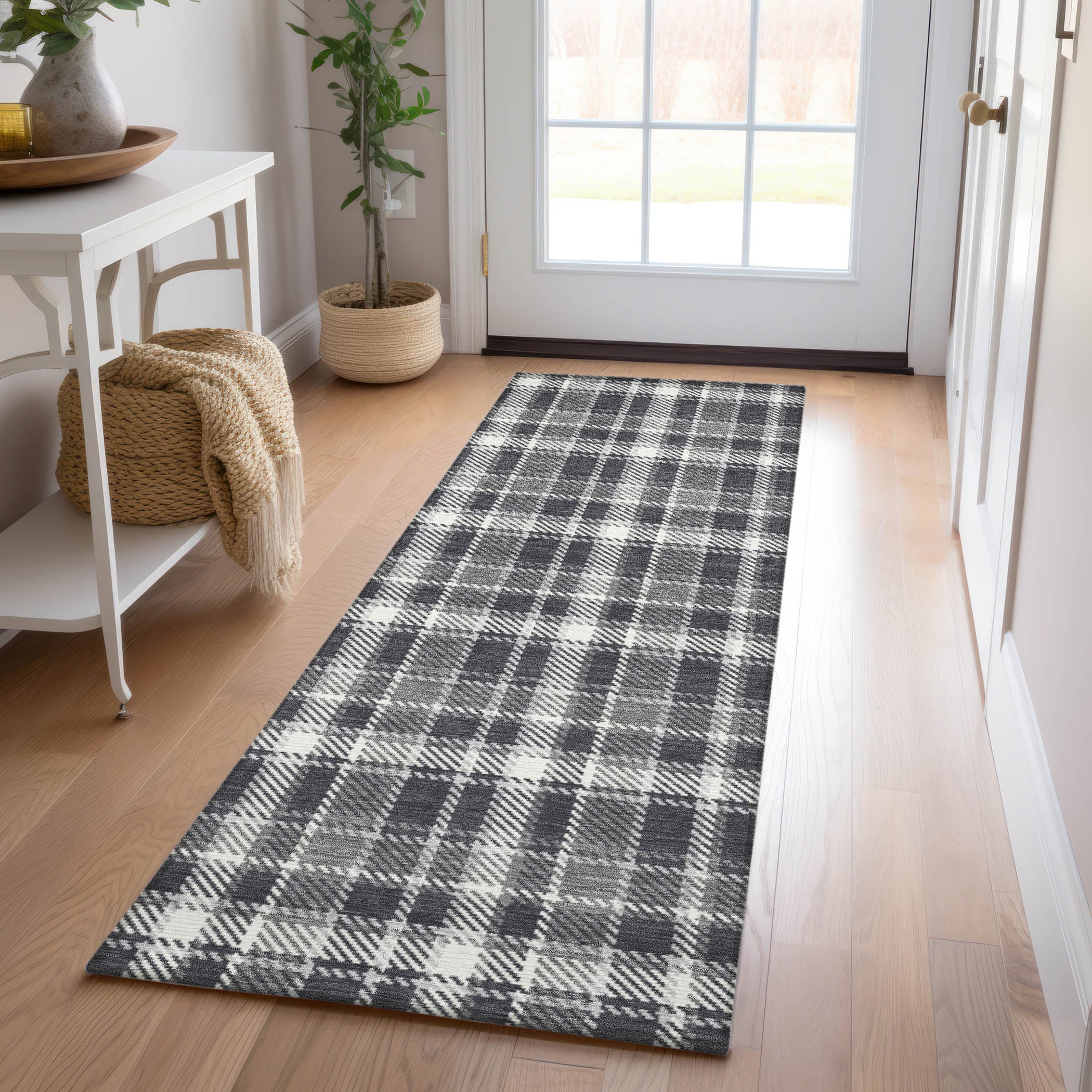Addison Rugs ACN563BK2X8 Chantille ACN563BK 2 x 7 (ft) Polyester Black Rectangular Indoor/Outdoor Abstract Machine washable Area rug