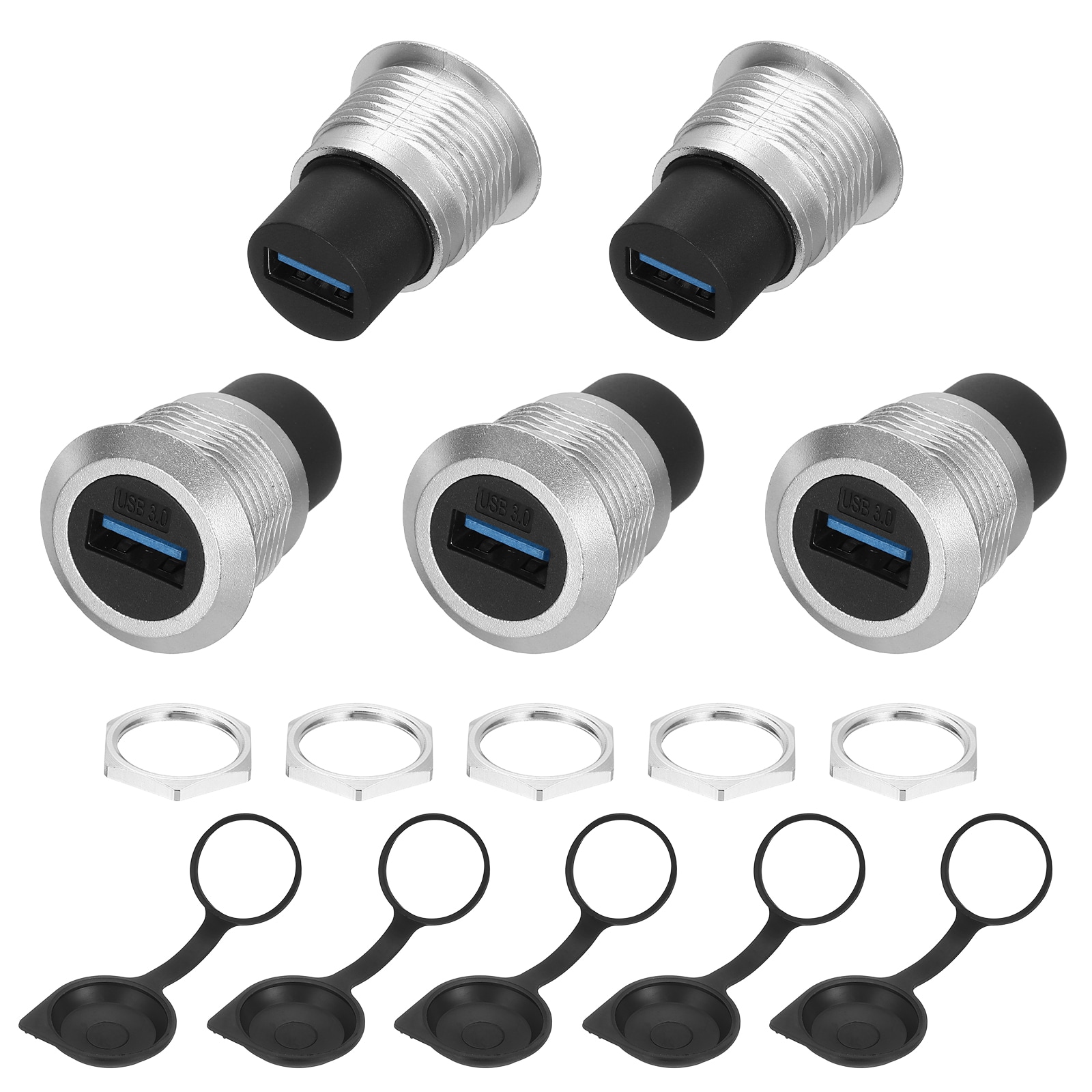 Unique Bargains 5pcs USB 3.0 Panel Mount Coupler USB Pass Through ...