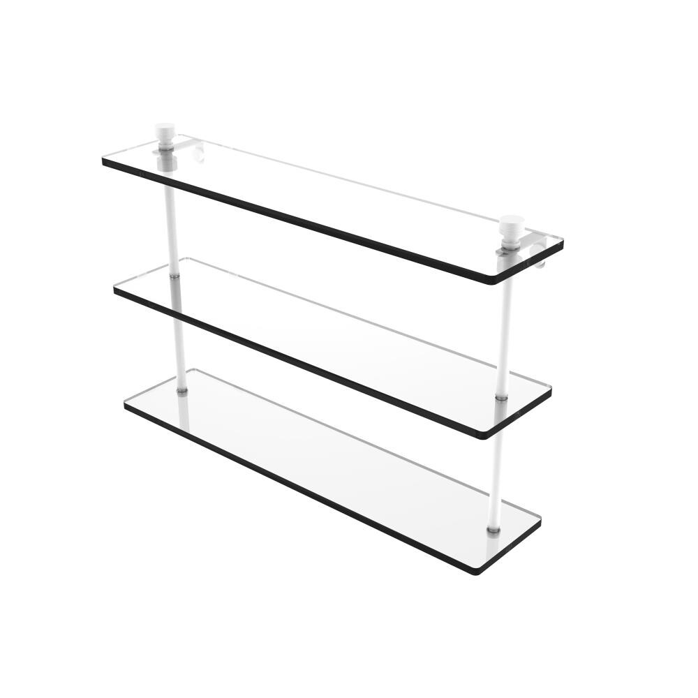 Allied Brass FT-5/22-WHM Foxtrot Matte White 3-Tier Wall Mount Bathroom Shelf (22-in X 15-in X 5-in)