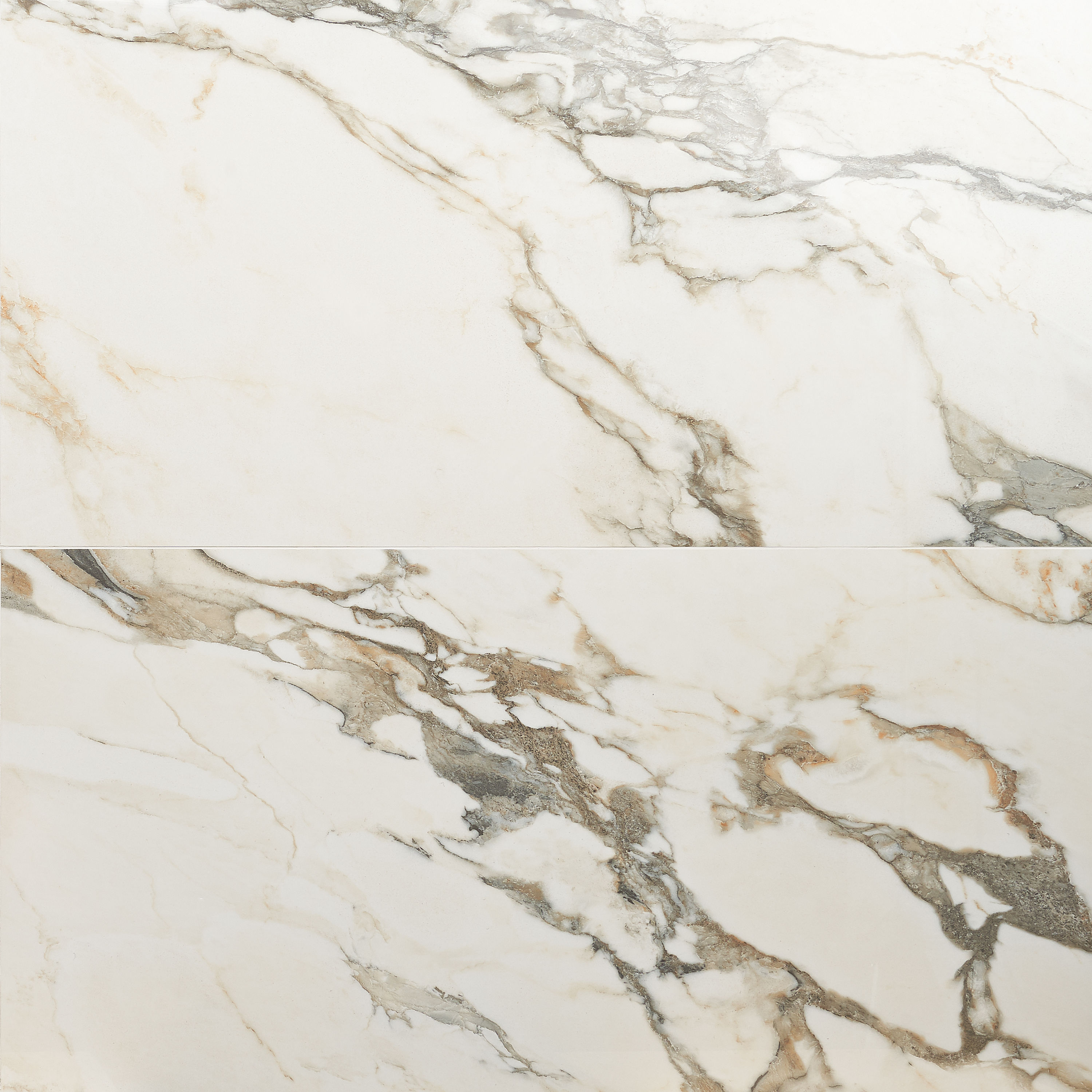 Artmore Tile EXT3RD106697 Enigma Calacatta Rustico 24-in x 48-in Polished Porcelain Marble look Large format Floor and Wall Tile ( 15.49-sq ft Carton )