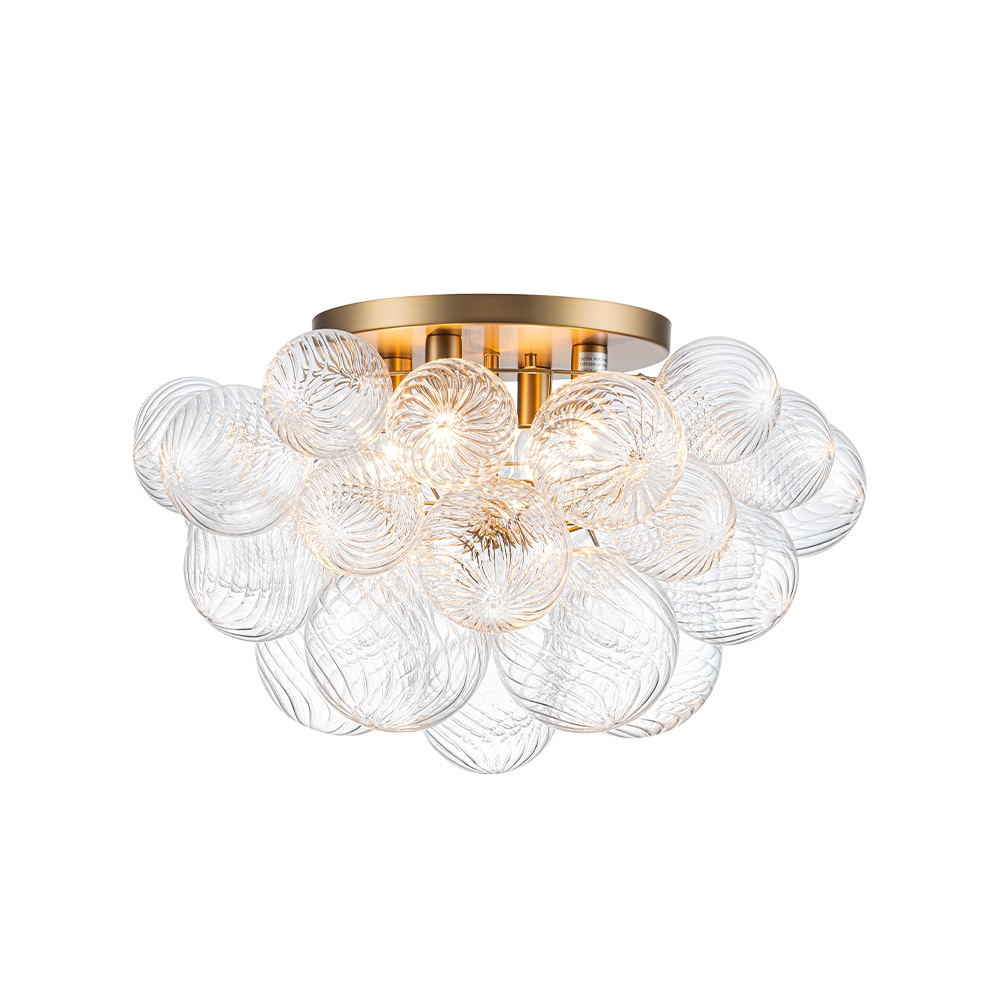 Wonderindoor 25.98-in Brushed Gold Indoor 4 -Light LED Semi-flush Mount Light