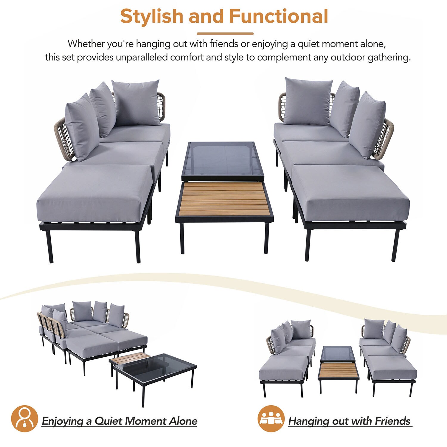 SINOFURN SYA380116BG Patio-Sofas-Daybeds - View #7