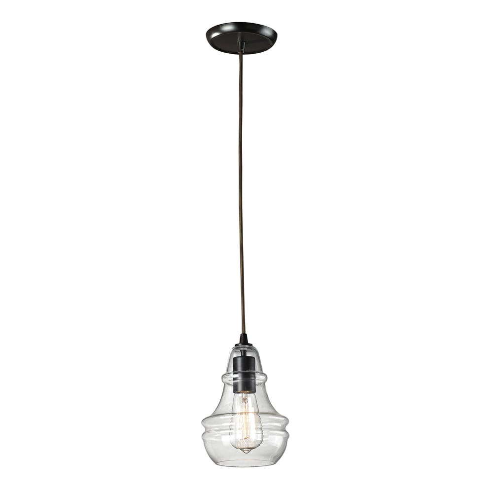 Westmore by ELK Lighting PT174006 Alvingham Oiled Bronze Transitional Tinted Glass Bell Mini (Less Than 10-in) Hanging Pendant Light