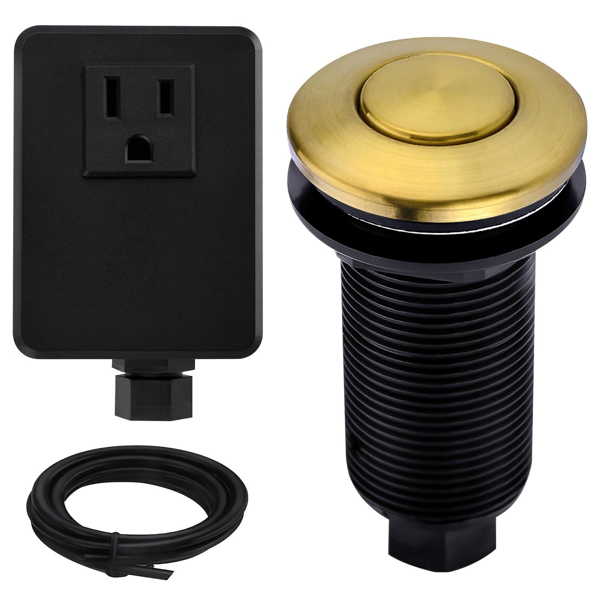 Numhew - Long Button Champagne Bronze Brass Cover Garbage Disposal Air Switch Kit