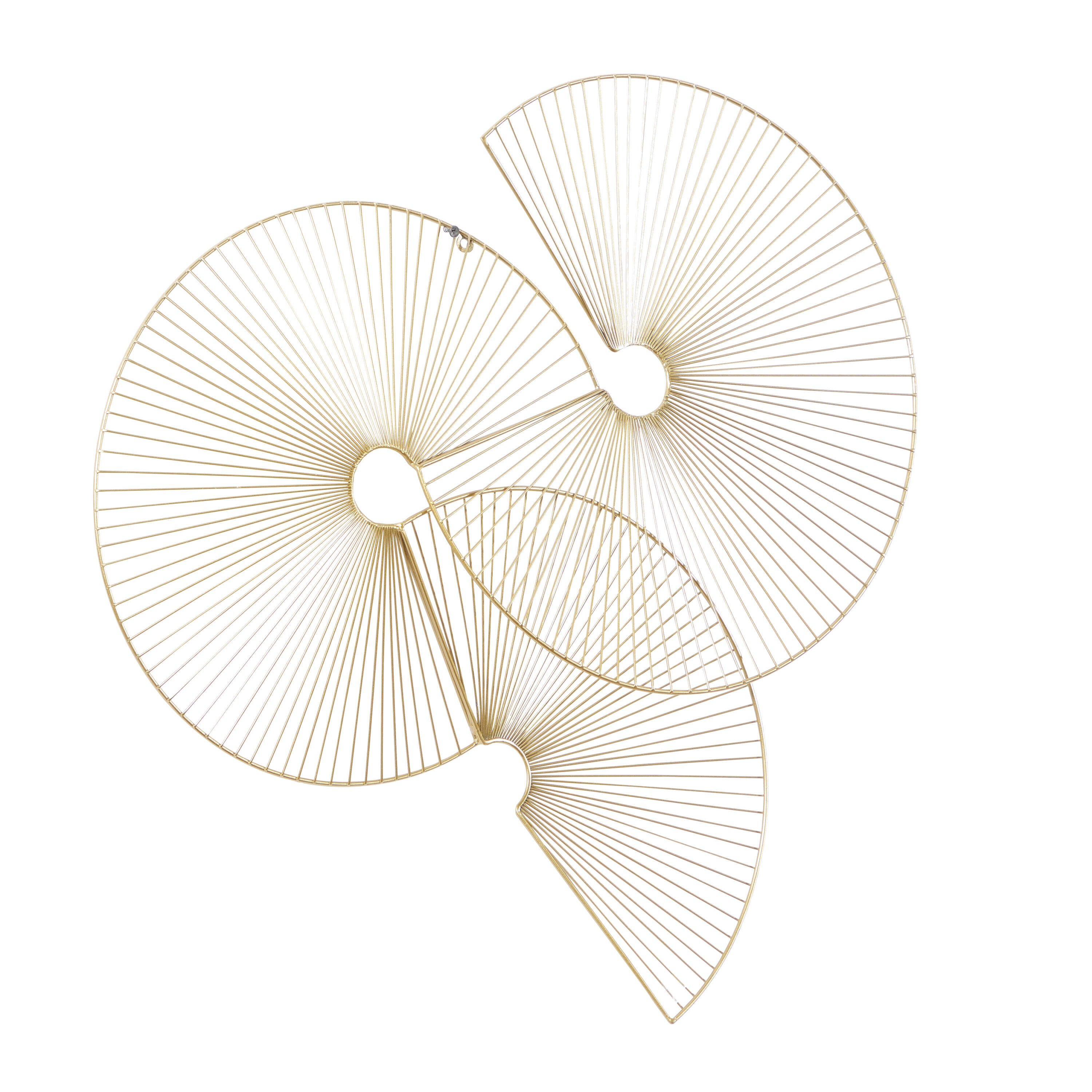 Gold Half Moon Radial Sunburst Metal Wall Sculpture 23"x23"