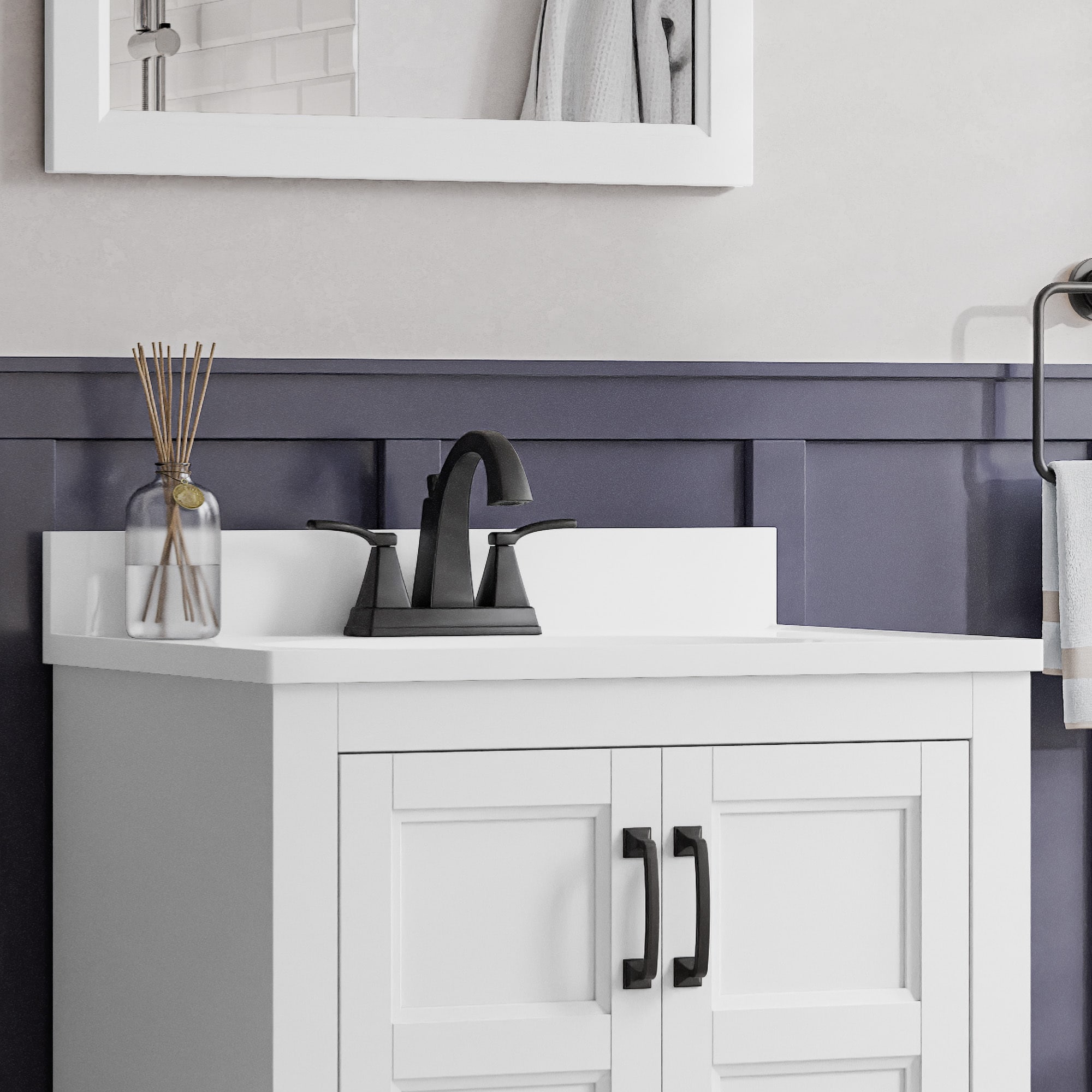 Style Selections Lowry 25-in White Single Sink Bathroom
