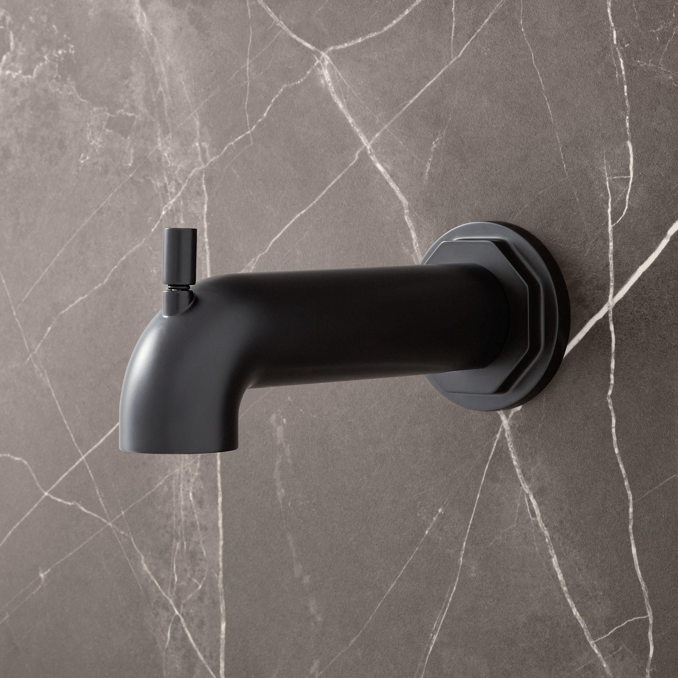 Signature Hardware 482400 Matte Black Bathtub Spout With Diverter